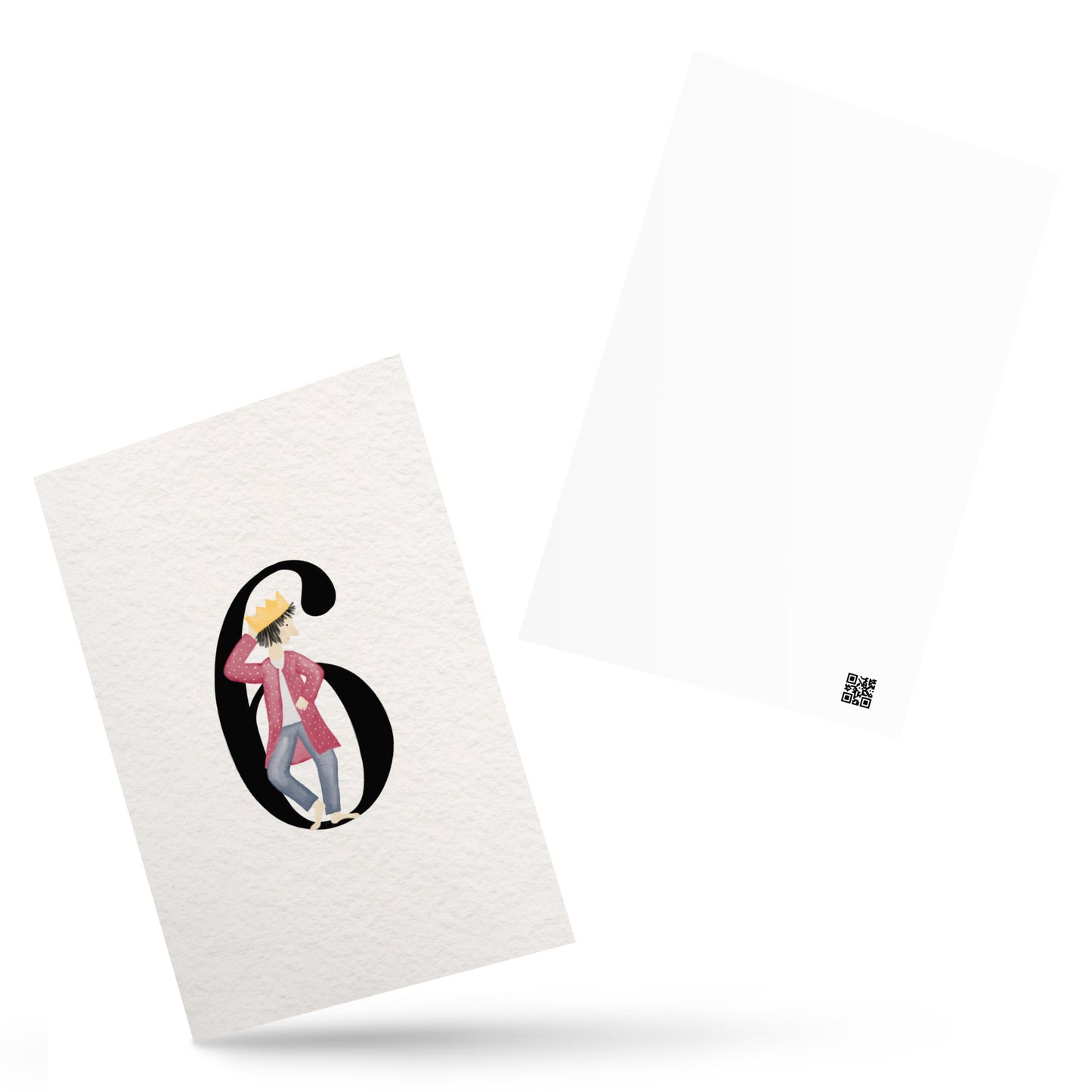 Zahlen-Postkarte "Geburtstagskönig 6"