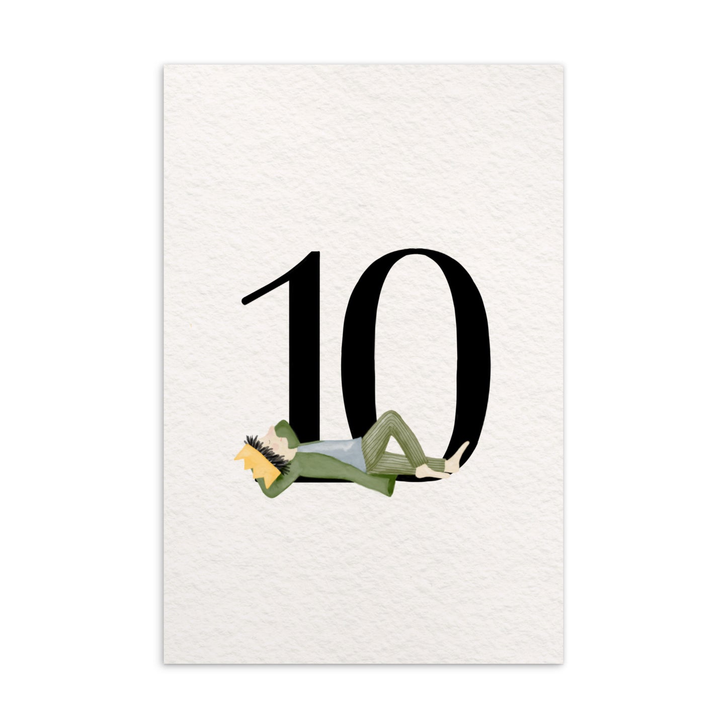 Zahlen-Postkarte "Geburtstagskönig 10"