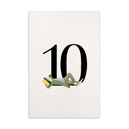 Zahlen-Postkarte "Geburtstagskönig 10"