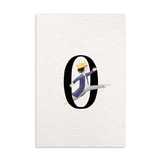 Zahlen-Postkarte "Geburtstagskönig 0"