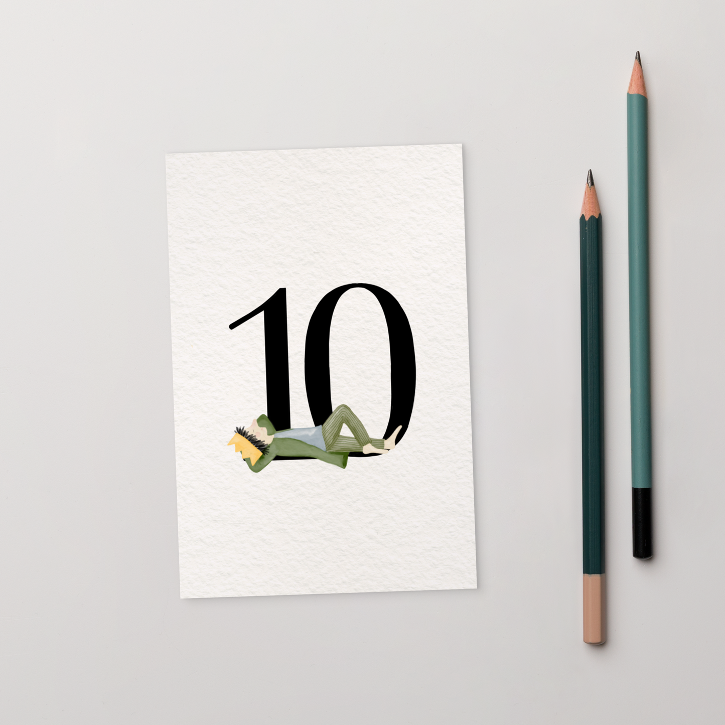 Zahlen-Postkarte "Geburtstagskönig 10"