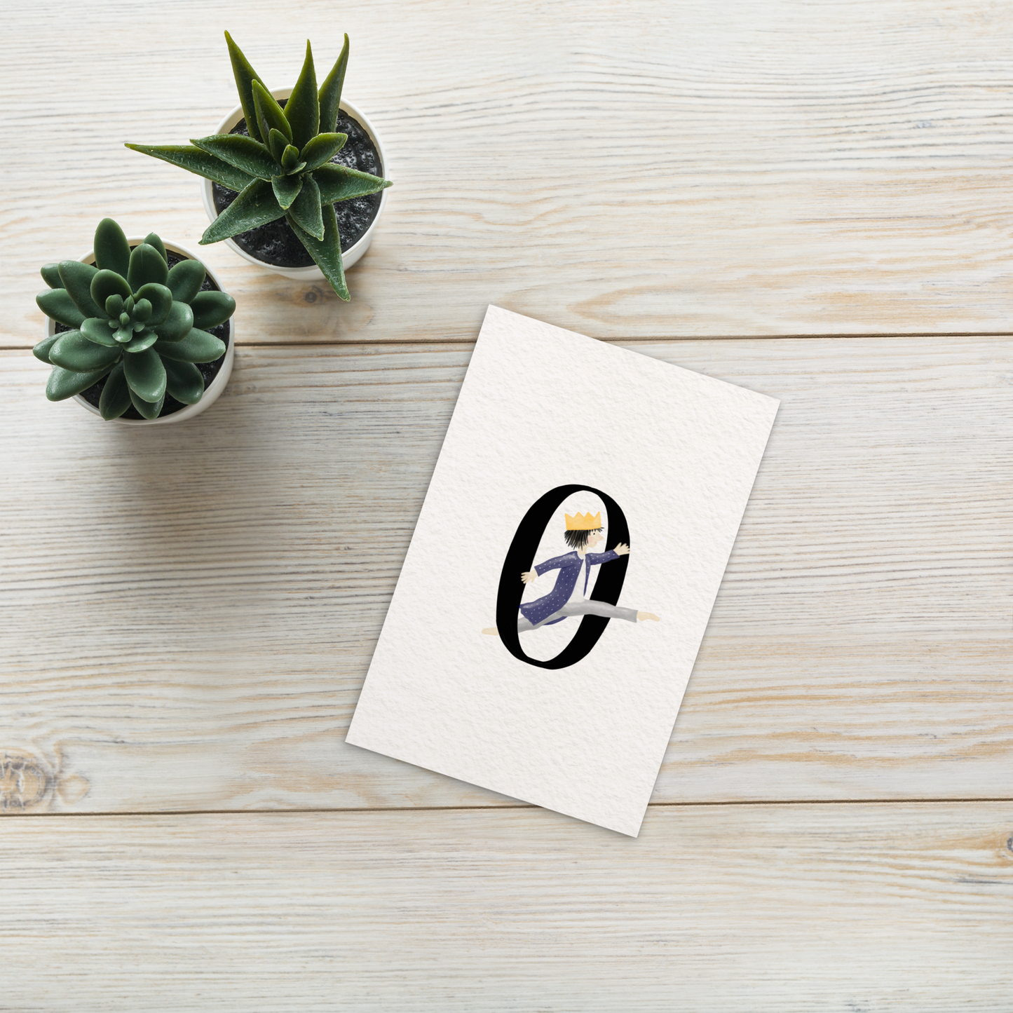 Zahlen-Postkarte "Geburtstagskönig 0"