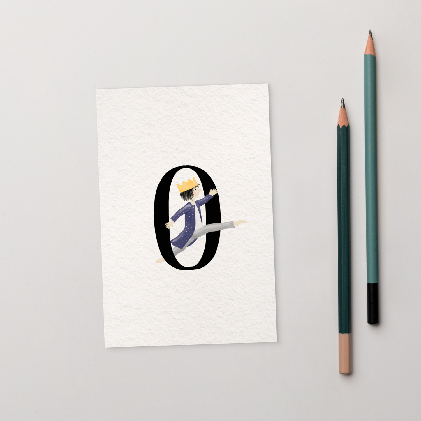 Zahlen-Postkarte "Geburtstagskönig 0"