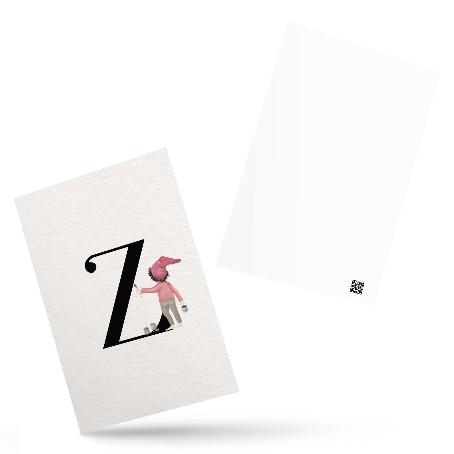 Buchstabenkarte "Z" im Zwergendesign