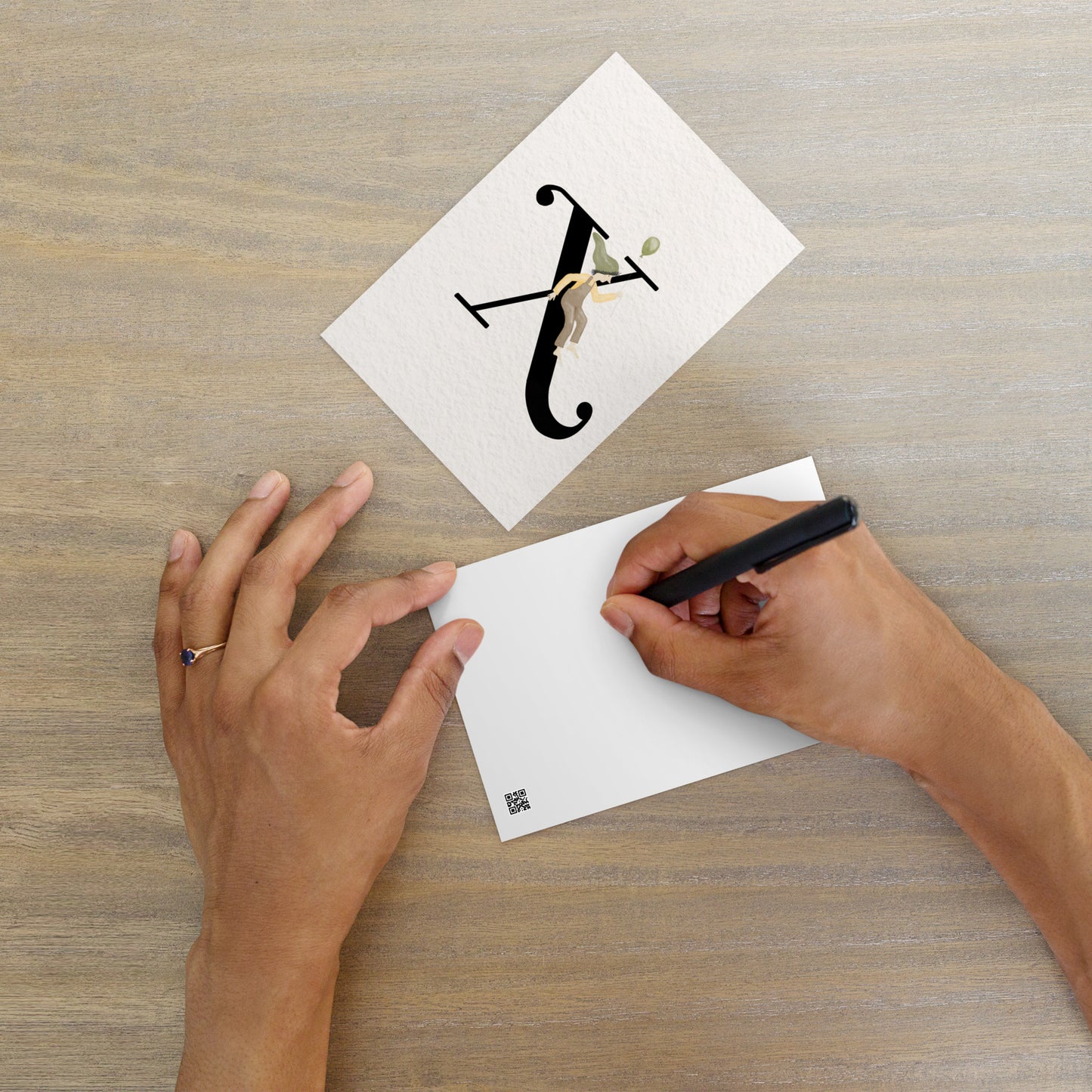 Buchstabenkarte "X" im Zwergendesign