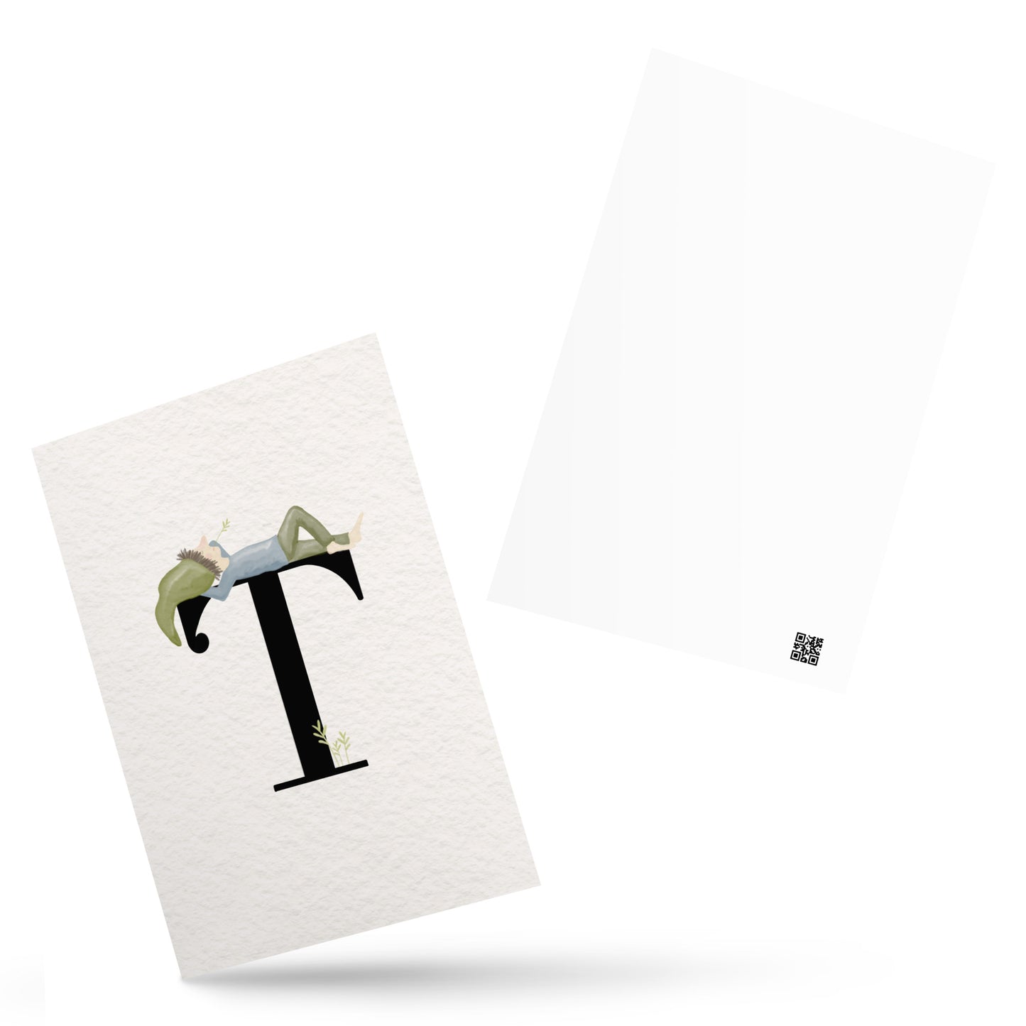 Buchstabenkarte "T" im Zwergendesign