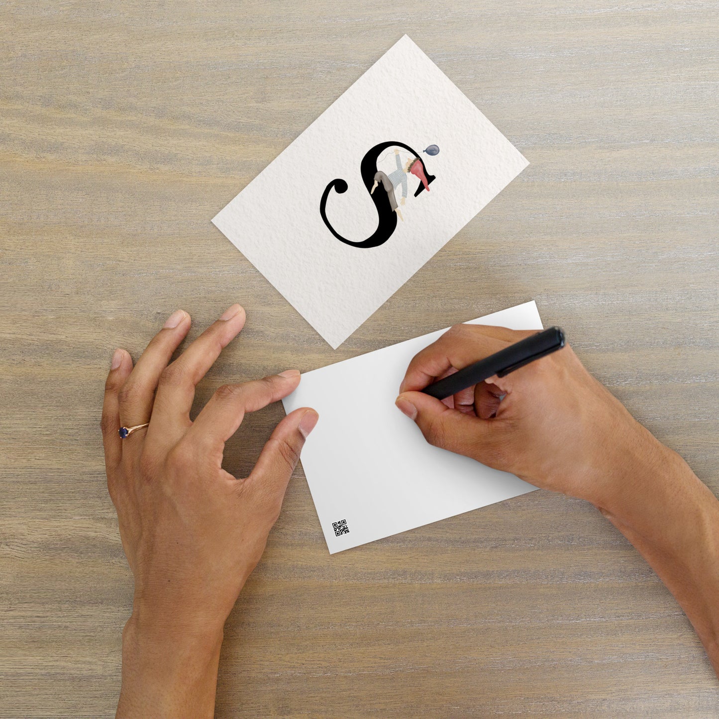 Buchstabenkarte "S" im Zwergendesign