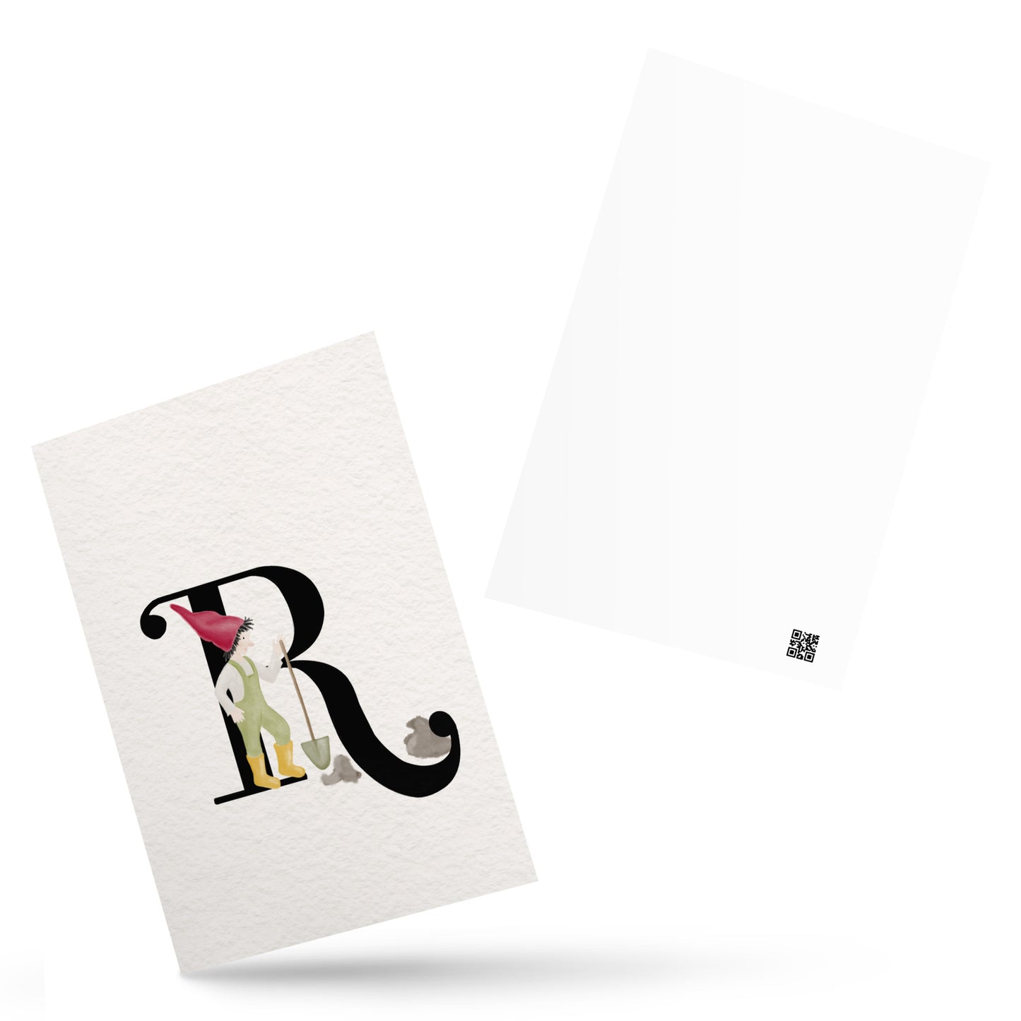 Buchstabenkarte "R" im Zwergendesign