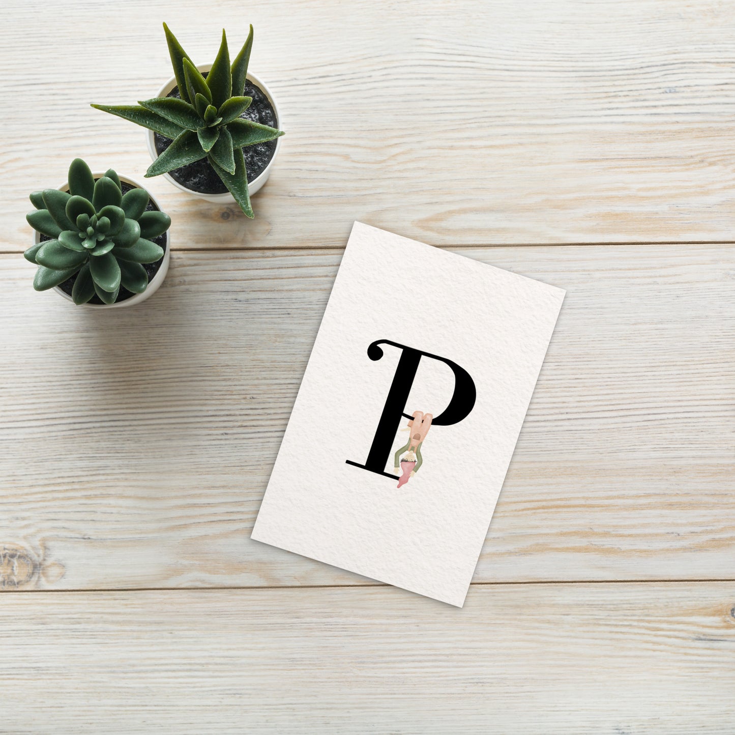 Buchstabenkarte "P" im Zwergendesign
