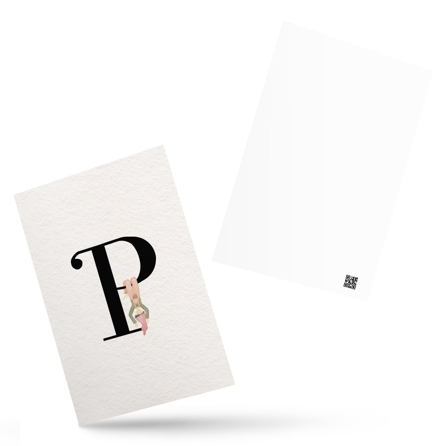 Buchstabenkarte "P" im Zwergendesign