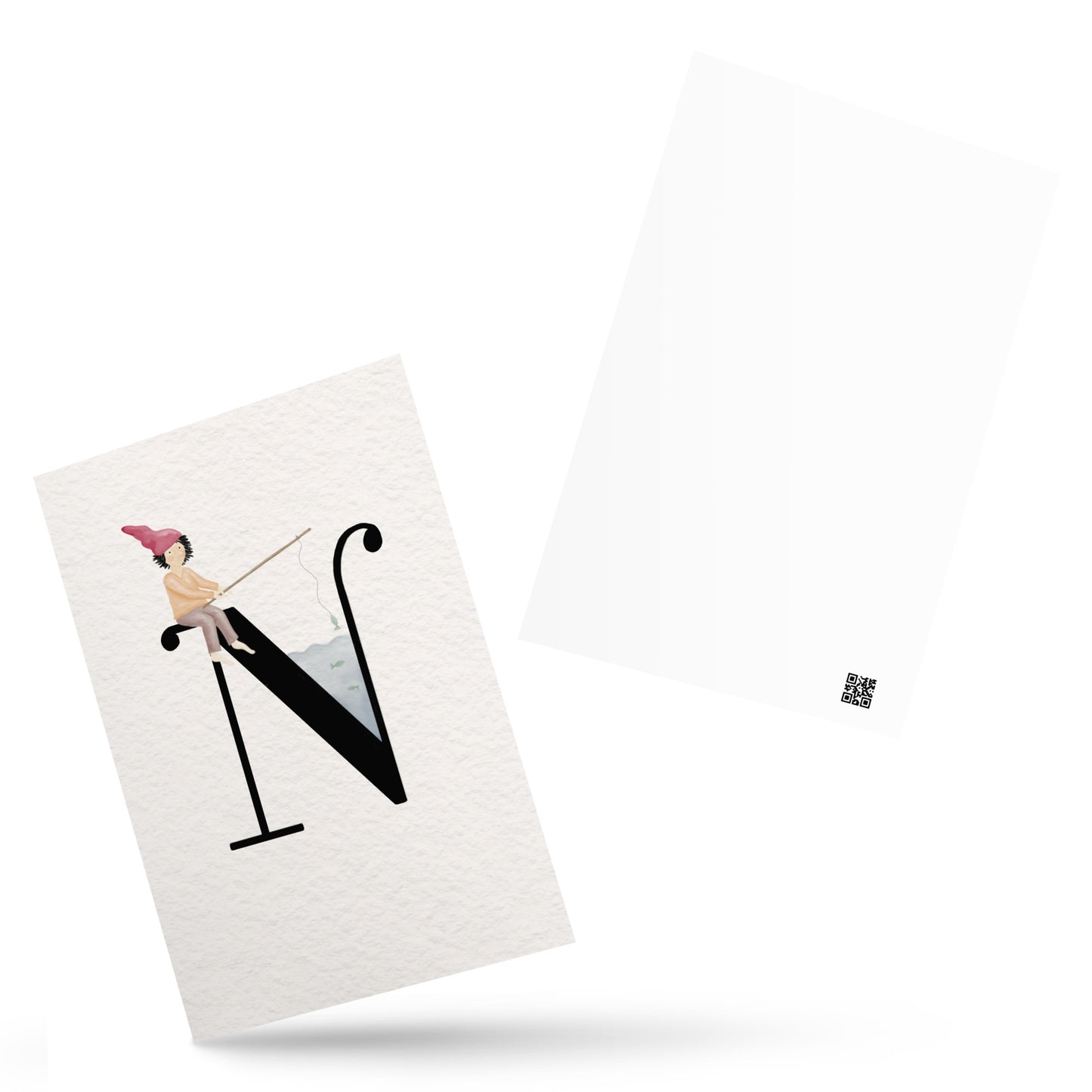 Buchstabenkarte "N" im Zwergendesign
