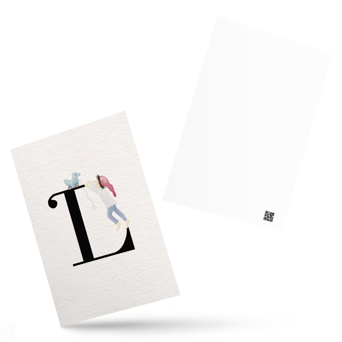 Buchstabenkarte "L" im Zwergendesign
