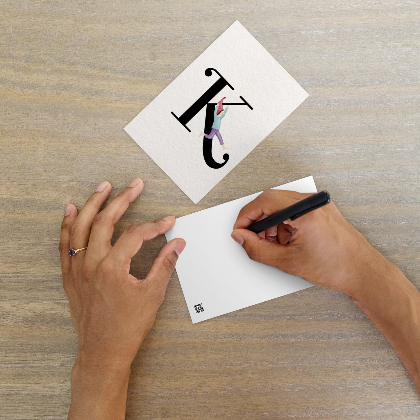 Buchstabenkarte "K" im Zwergendesign