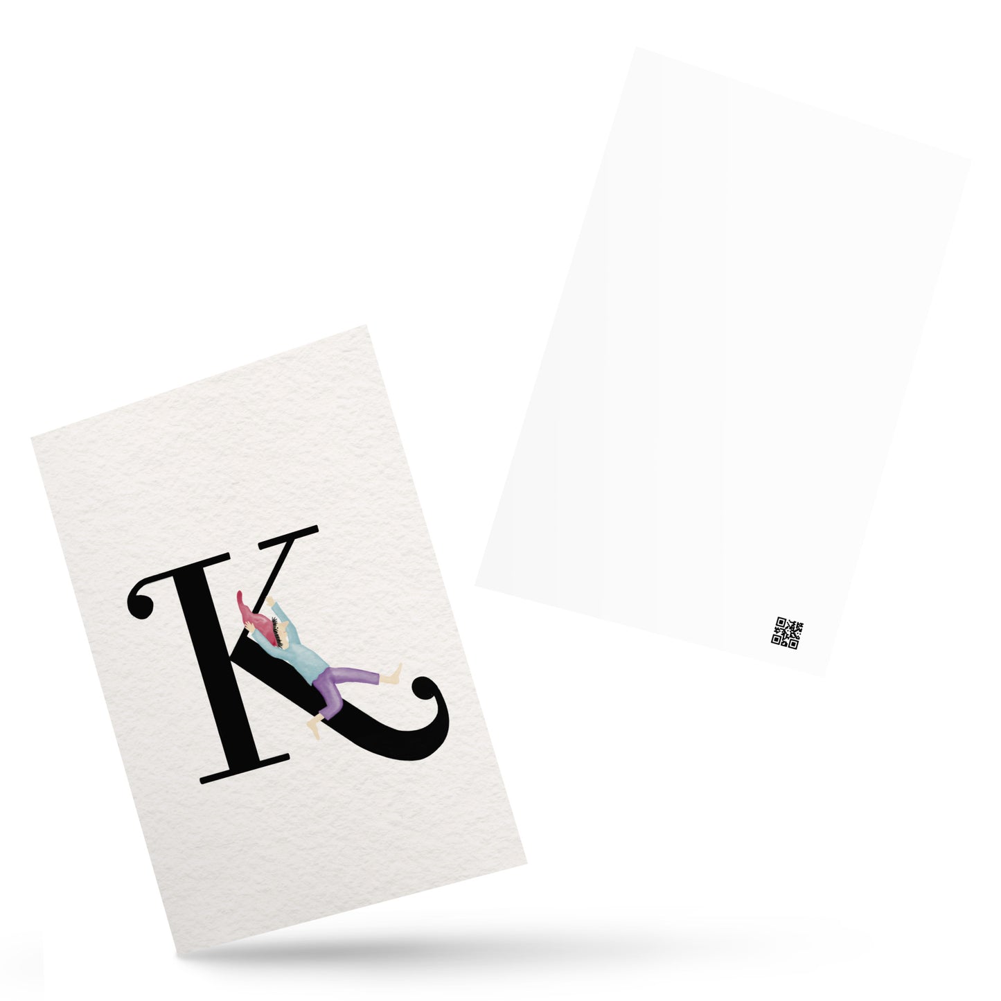 Buchstabenkarte "K" im Zwergendesign