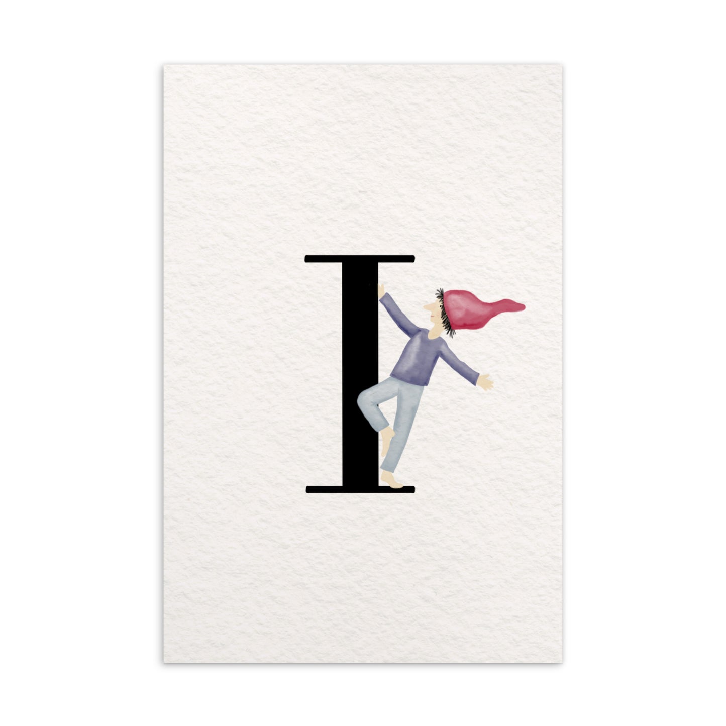 Buchstabenkarte "I" im Zwergendesign