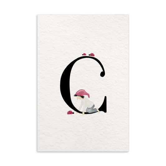 Buchstabenkarte "C" im Zwergendesign