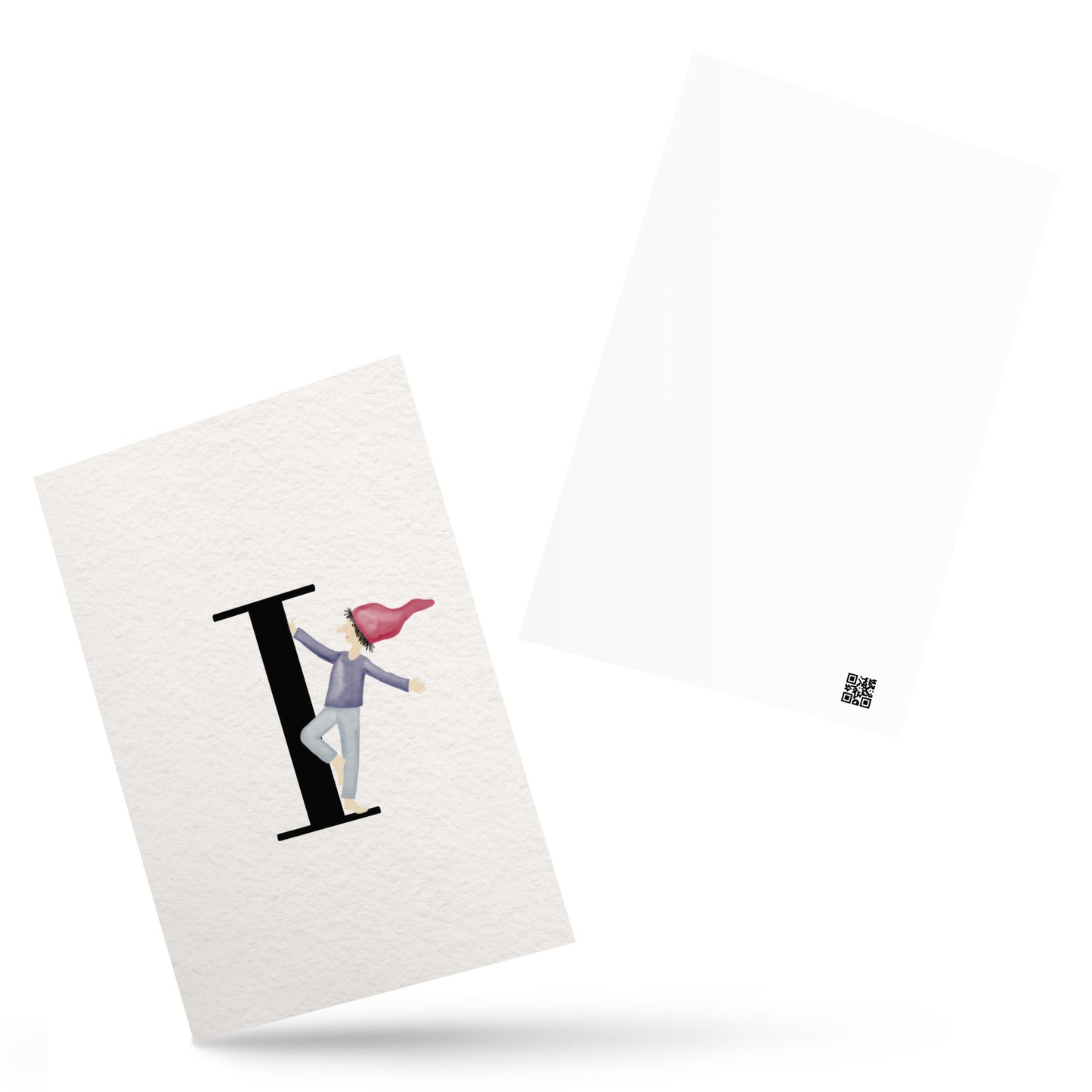 Buchstabenkarte "I" im Zwergendesign