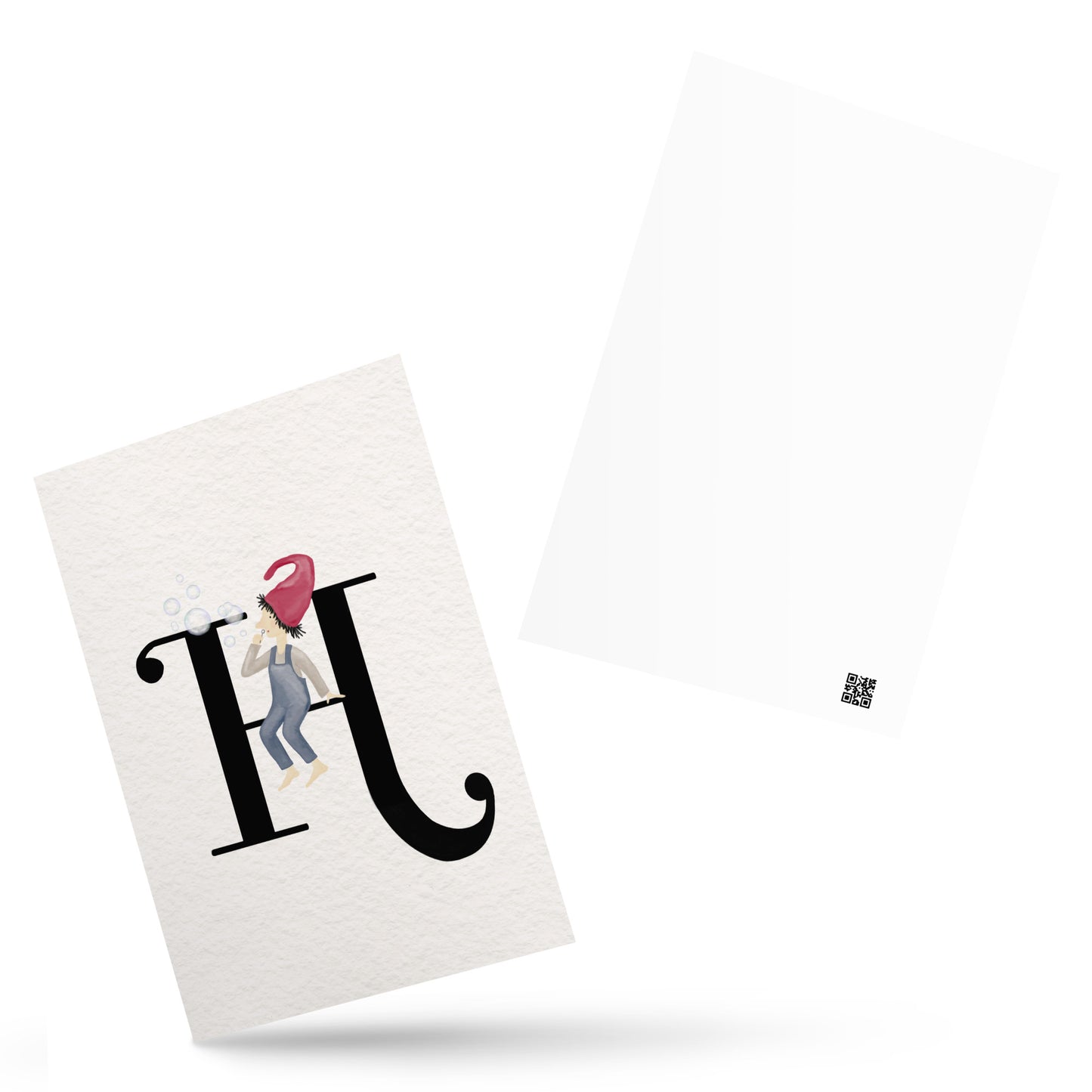 Buchstabenkarte "H" im Zwergendesign