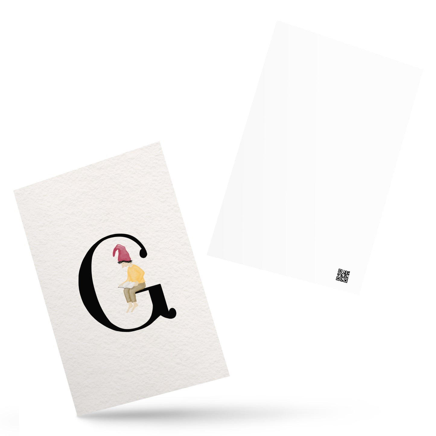 Buchstabenkarte "G" im Zwergendesign