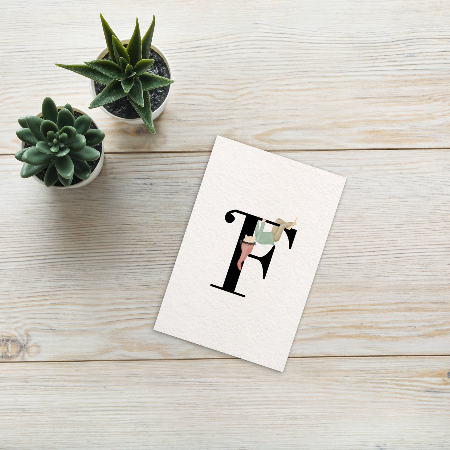 Buchstabenkarte "F" im Zwergendesign