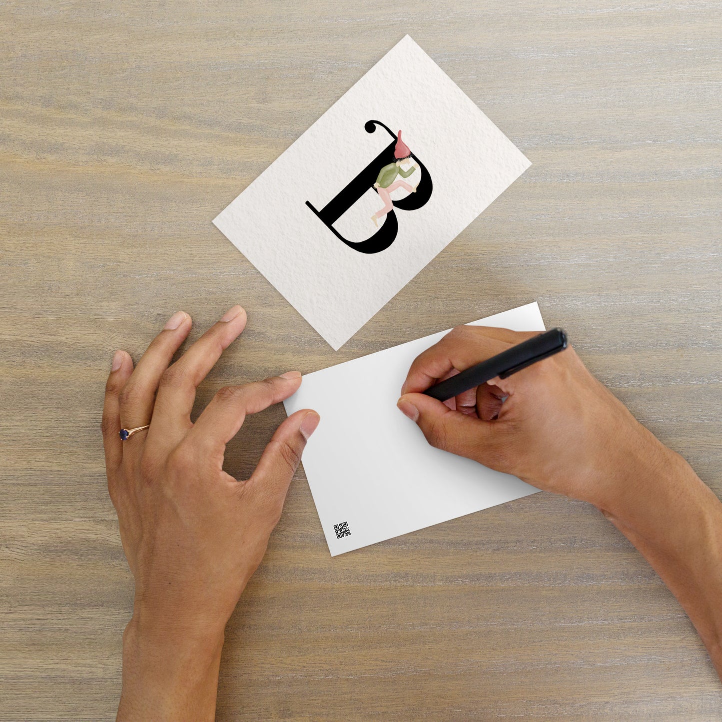 Buchstabenkarte "B" im Zwergendesign