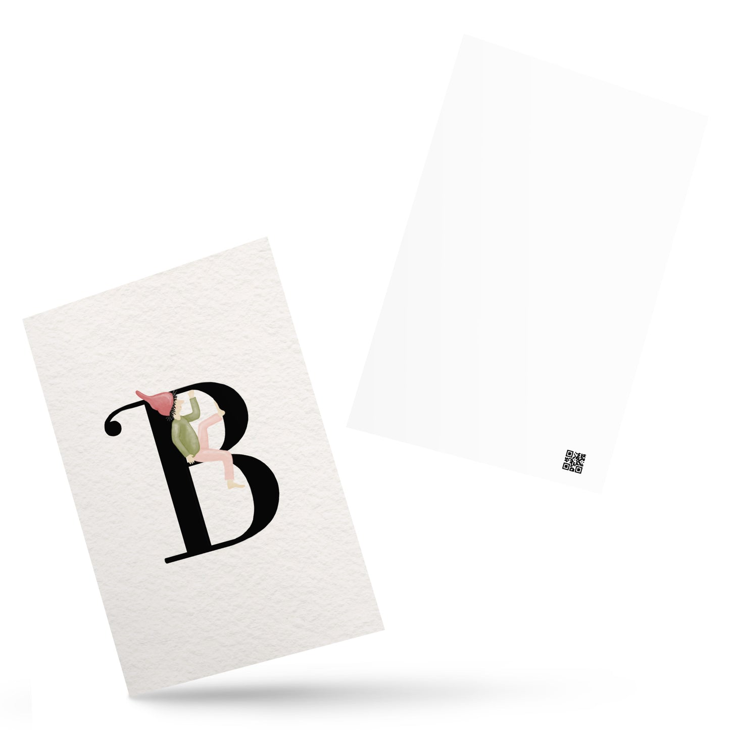 Buchstabenkarte "B" im Zwergendesign