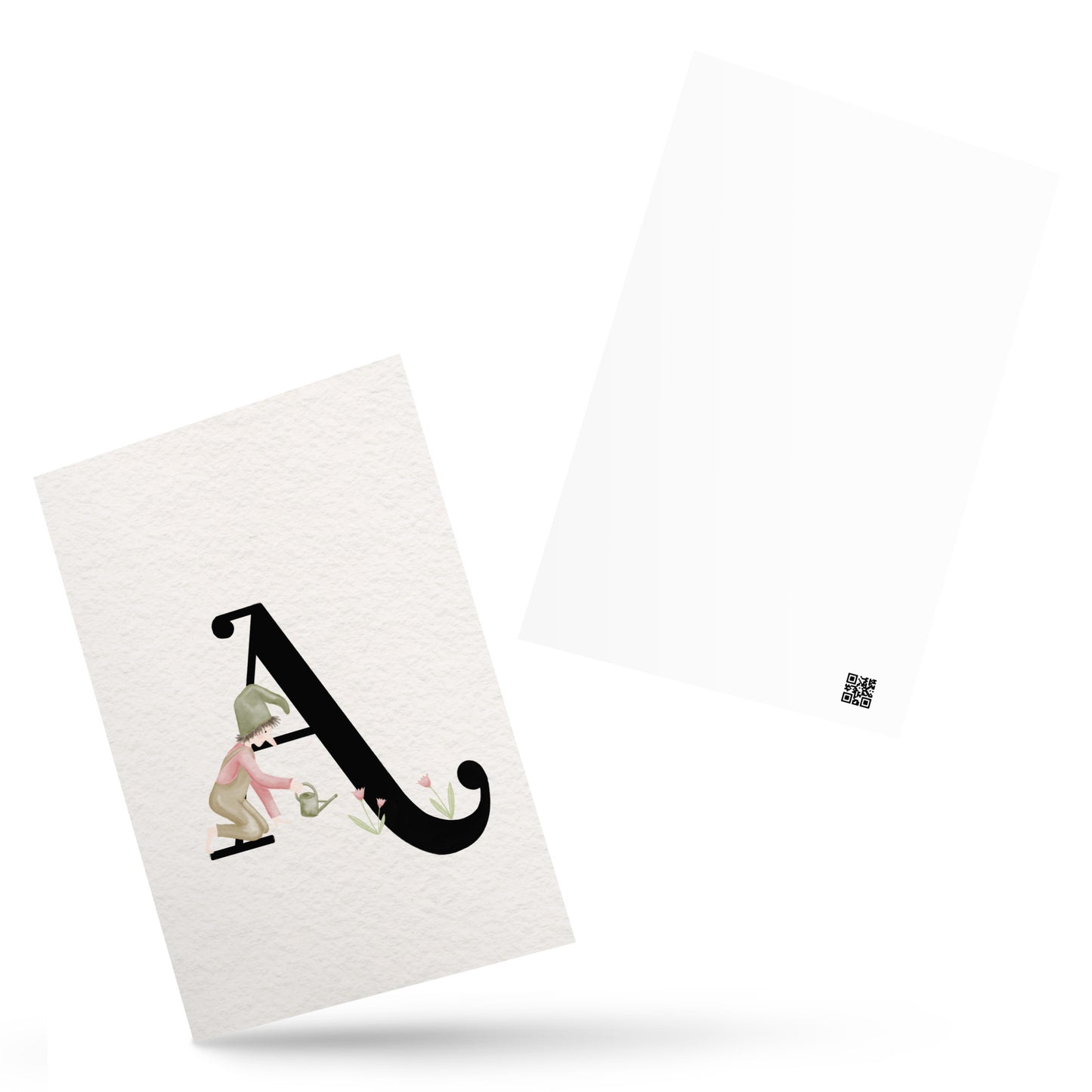 Buchstabenkarte "A" im Zwergendesign