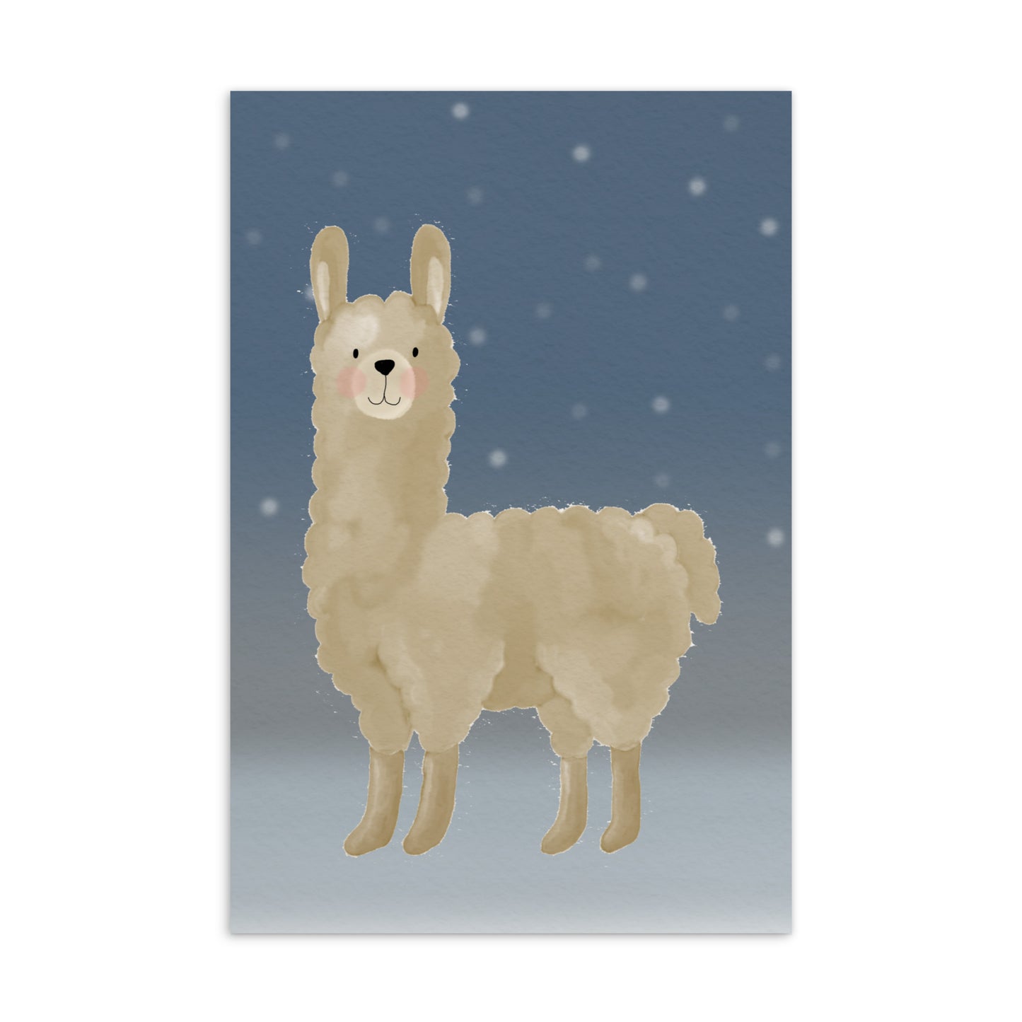 Postkarte "Lama im Schnee"