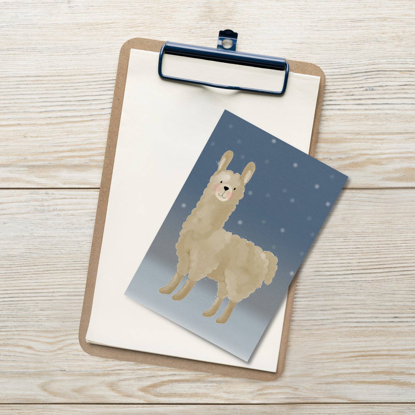 Postkarte "Lama im Schnee"