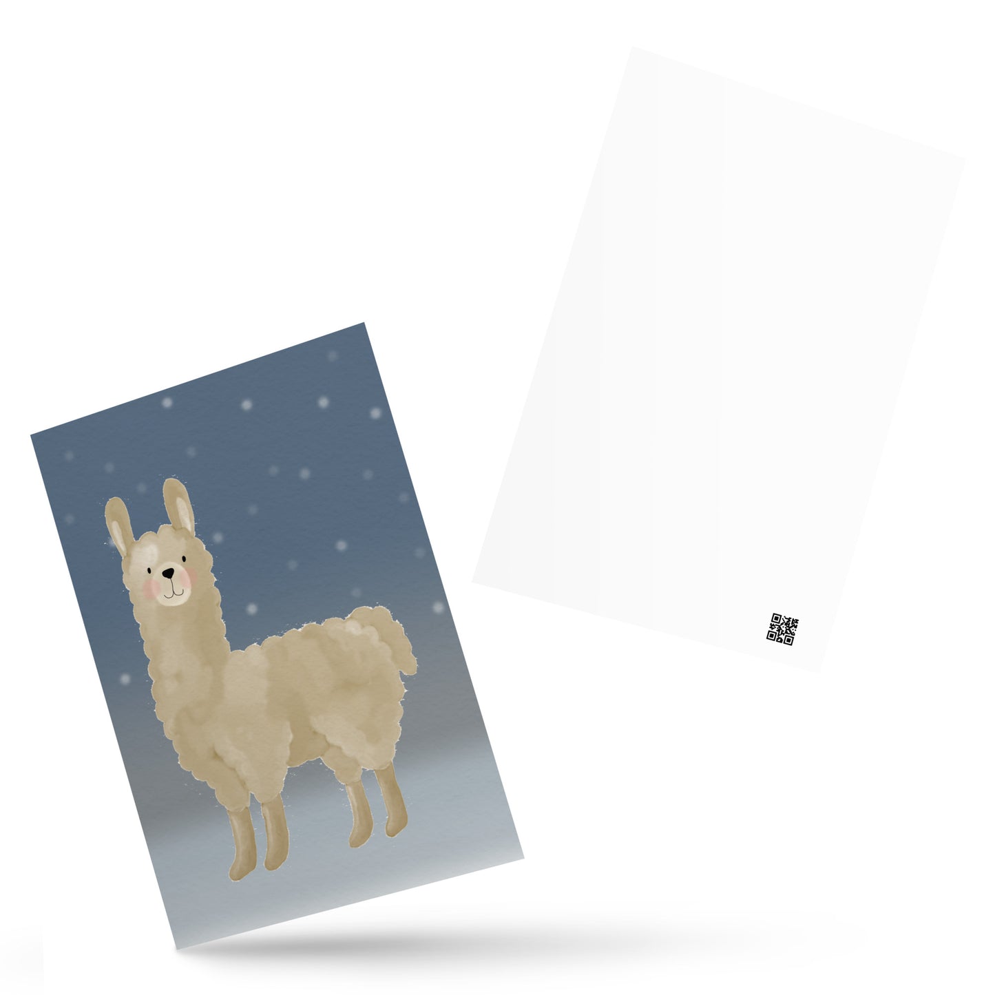 Postkarte "Lama im Schnee"