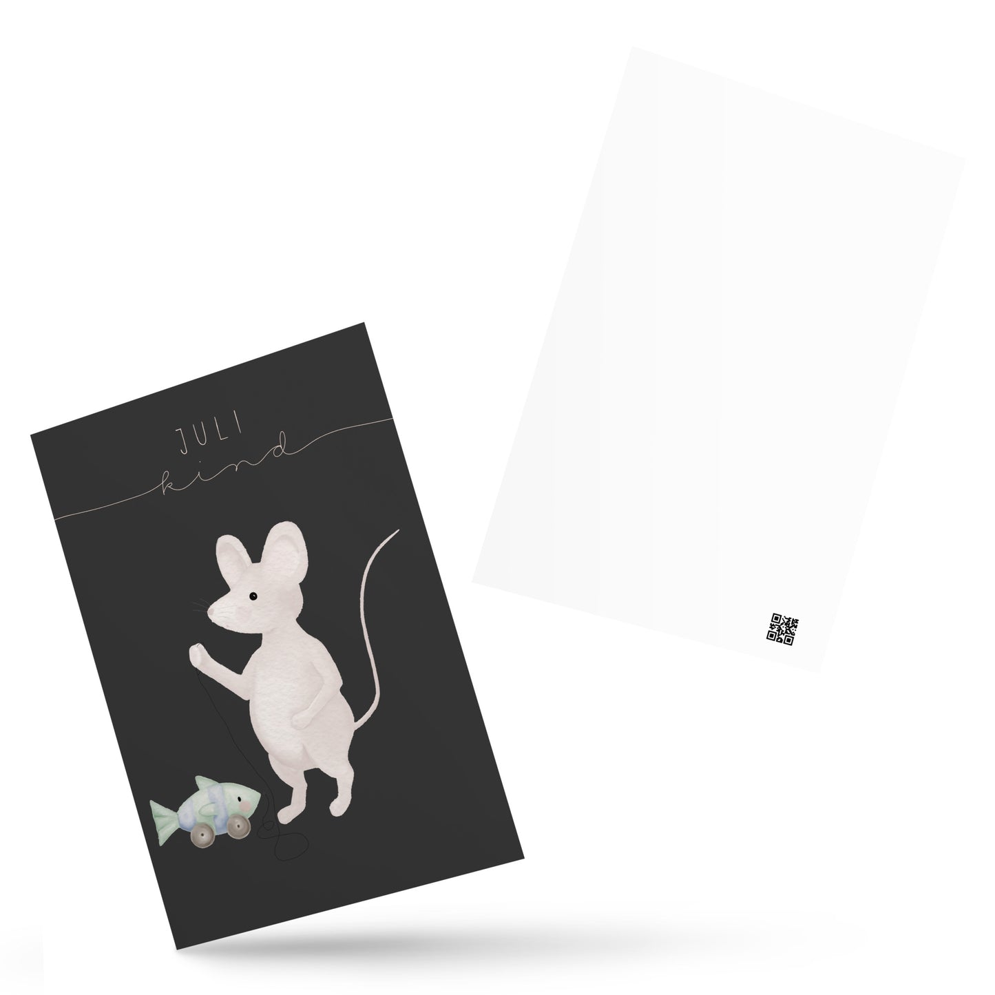 Postkarte kleine Maus "Juli Kind"