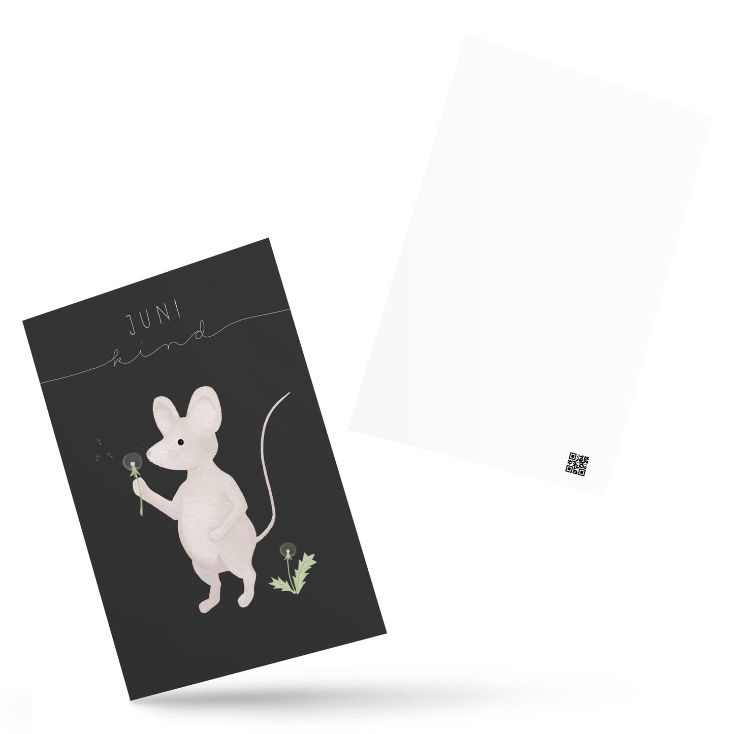 Postkarte kleine Maus "Juni Kind"