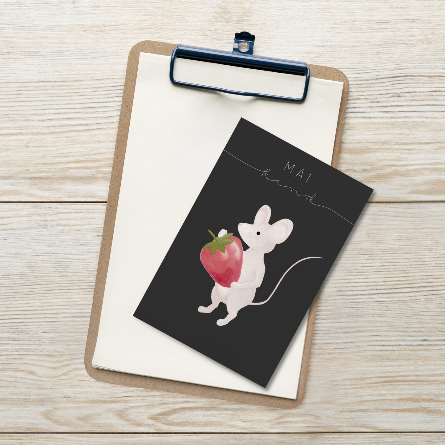 Postkarte kleine Maus "Mai Kind"
