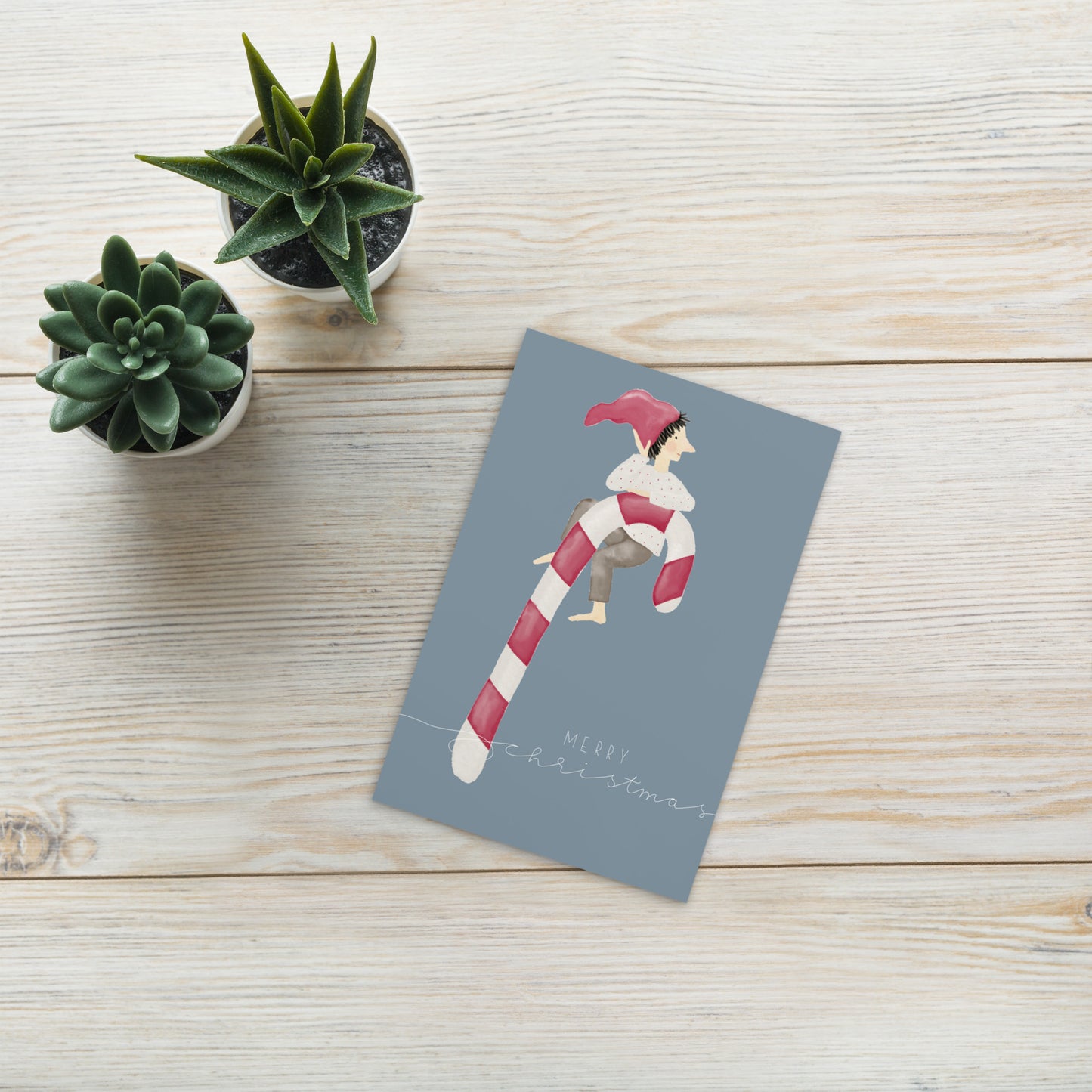 Postkarte "Zwerg auf Zuckerstange"