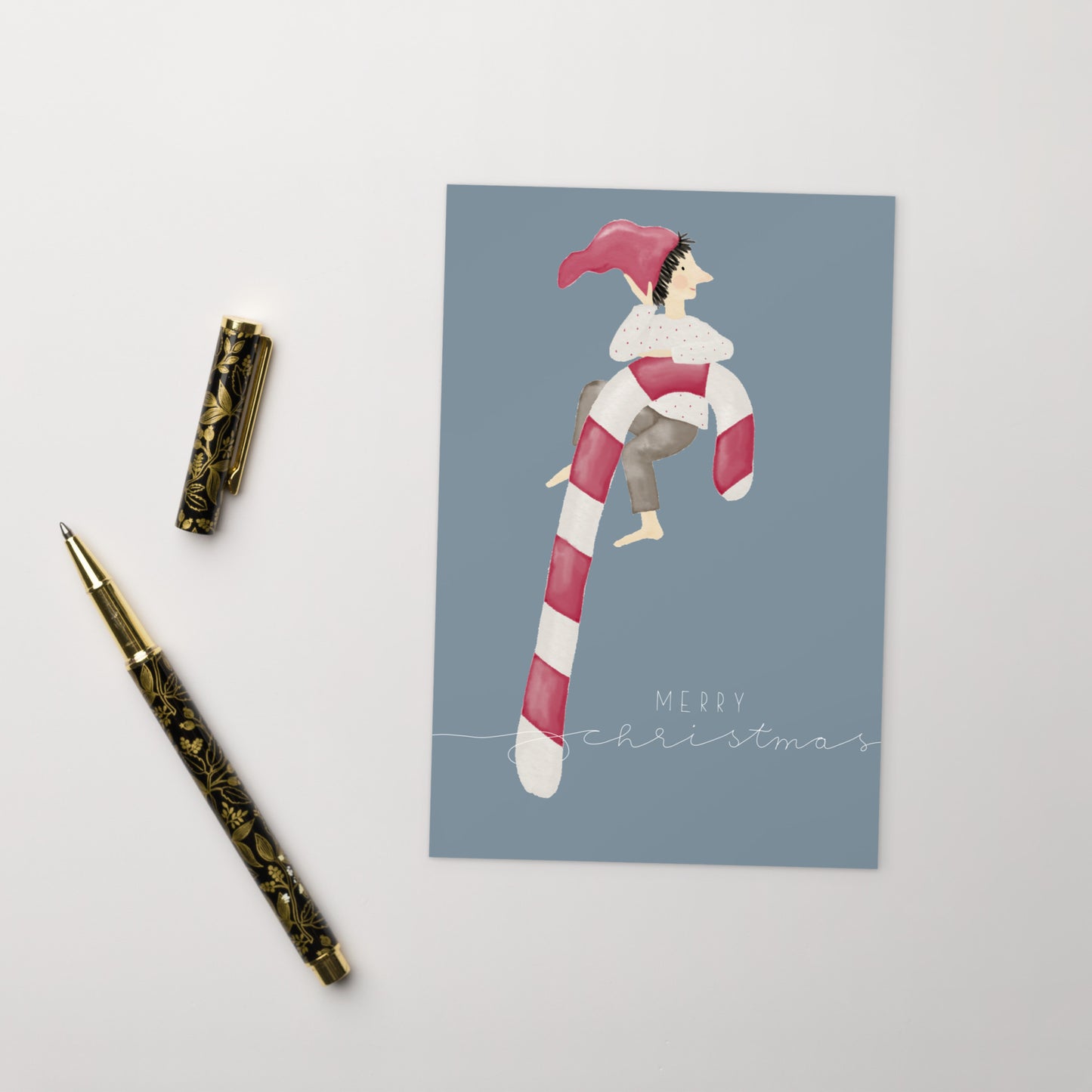 Postkarte "Zwerg auf Zuckerstange"