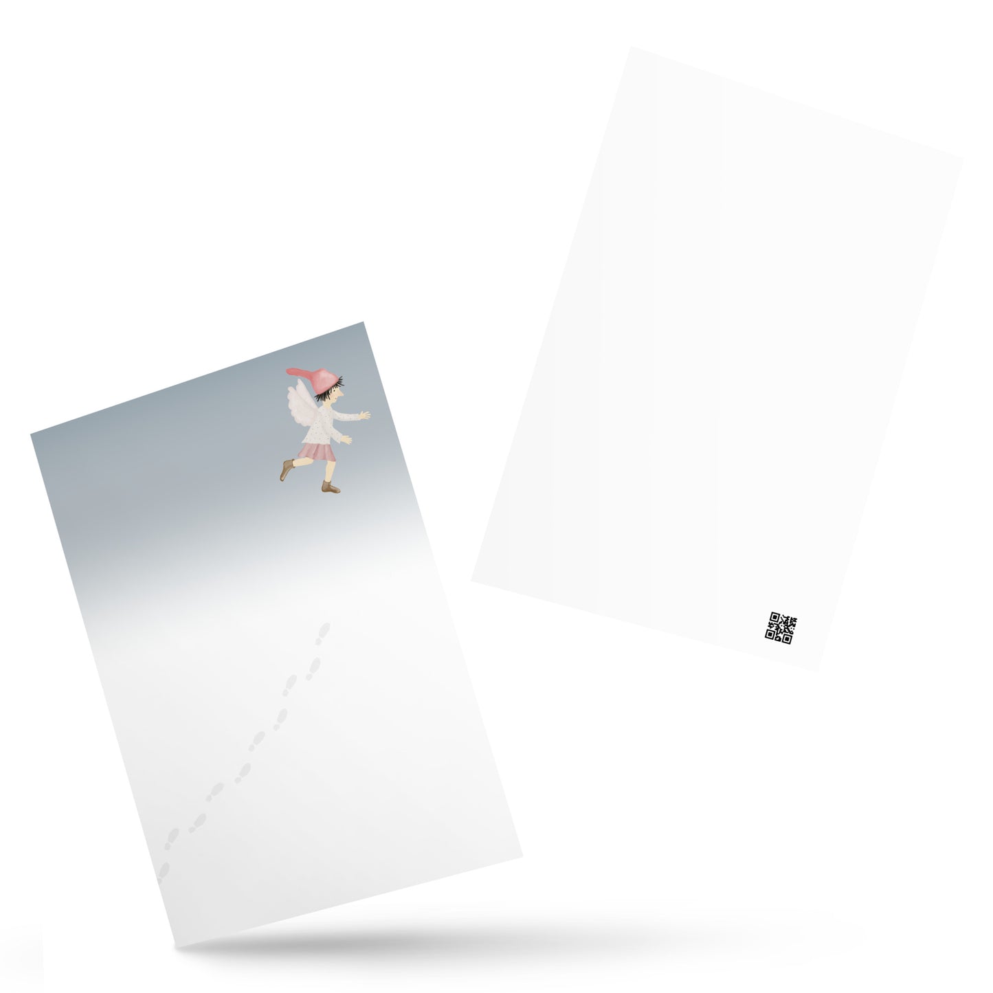 Postkarte "Engelsfußspuren im Schnee"