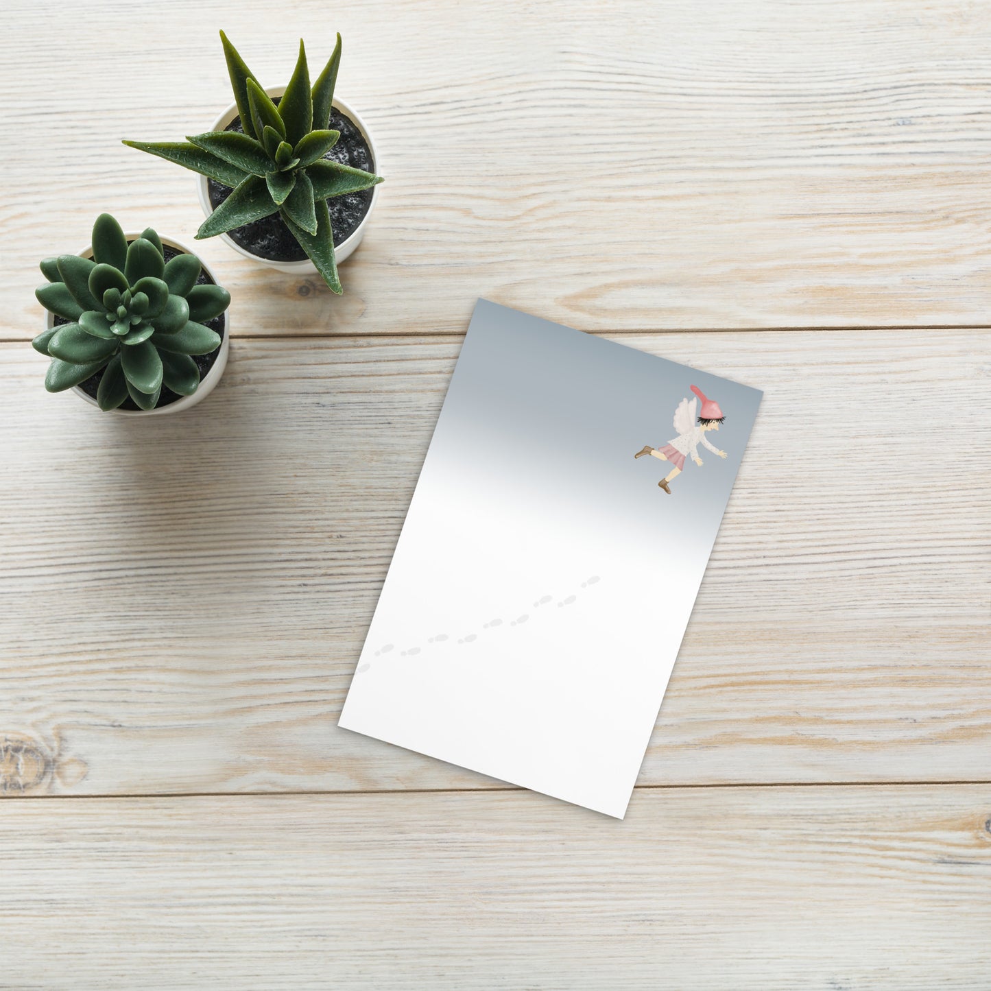 Postkarte "Engelsfußspuren im Schnee"