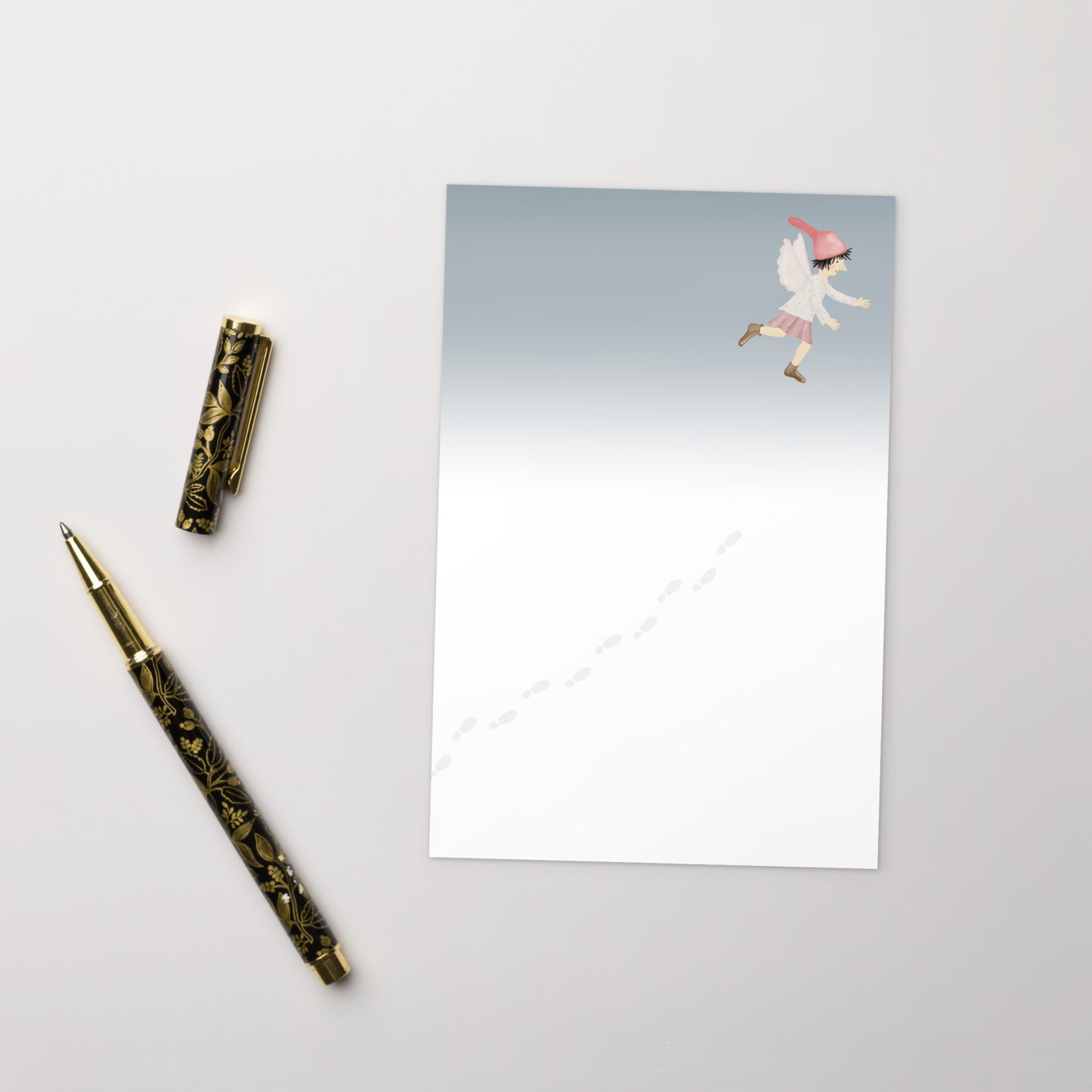 Postkarte "Engelsfußspuren im Schnee"