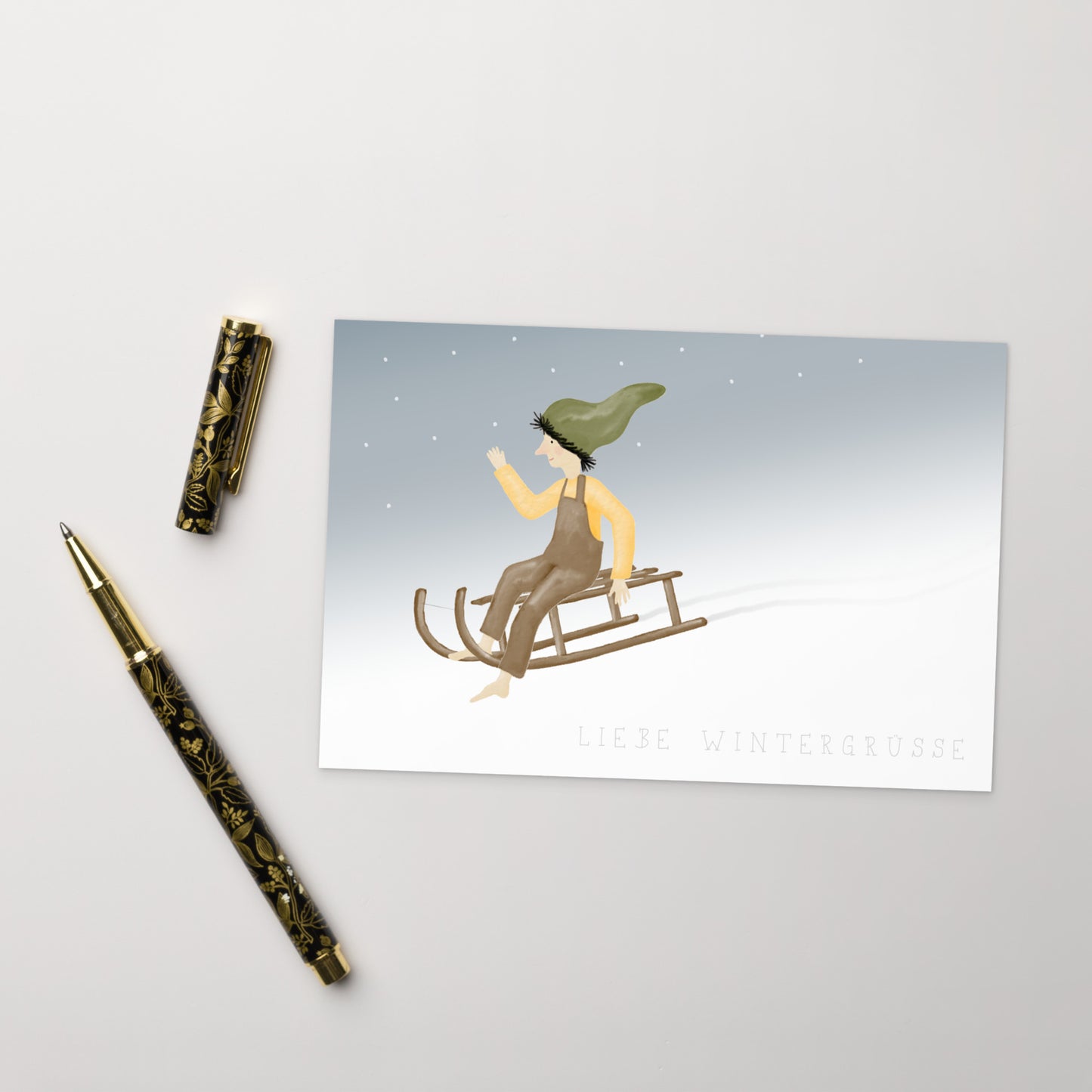 Postkarte "Schlittenfahrt"