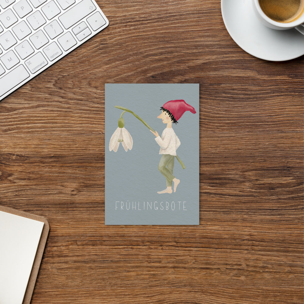 Postkarte "Frühlingsbote mit Schneeglöckchen"