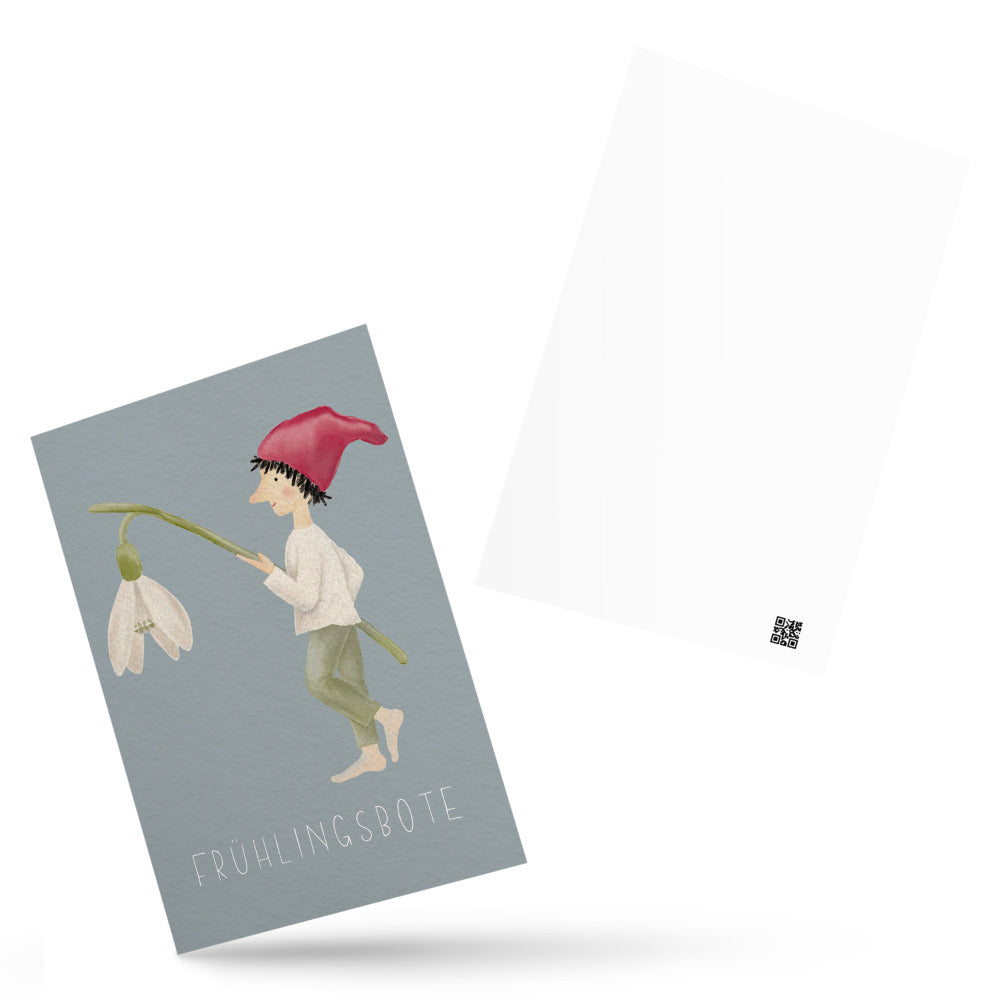 Postkarte "Frühlingsbote mit Schneeglöckchen"