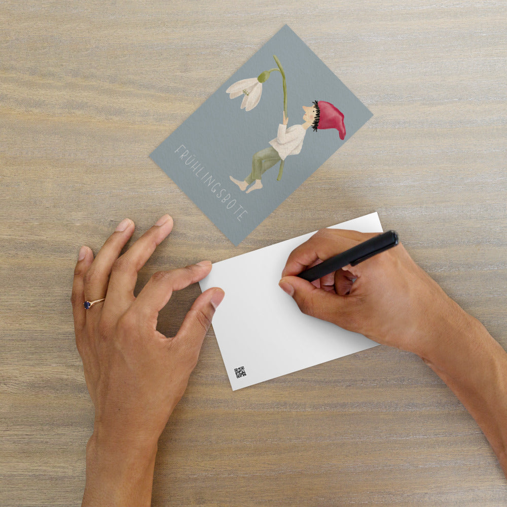 Postkarte "Frühlingsbote mit Schneeglöckchen"