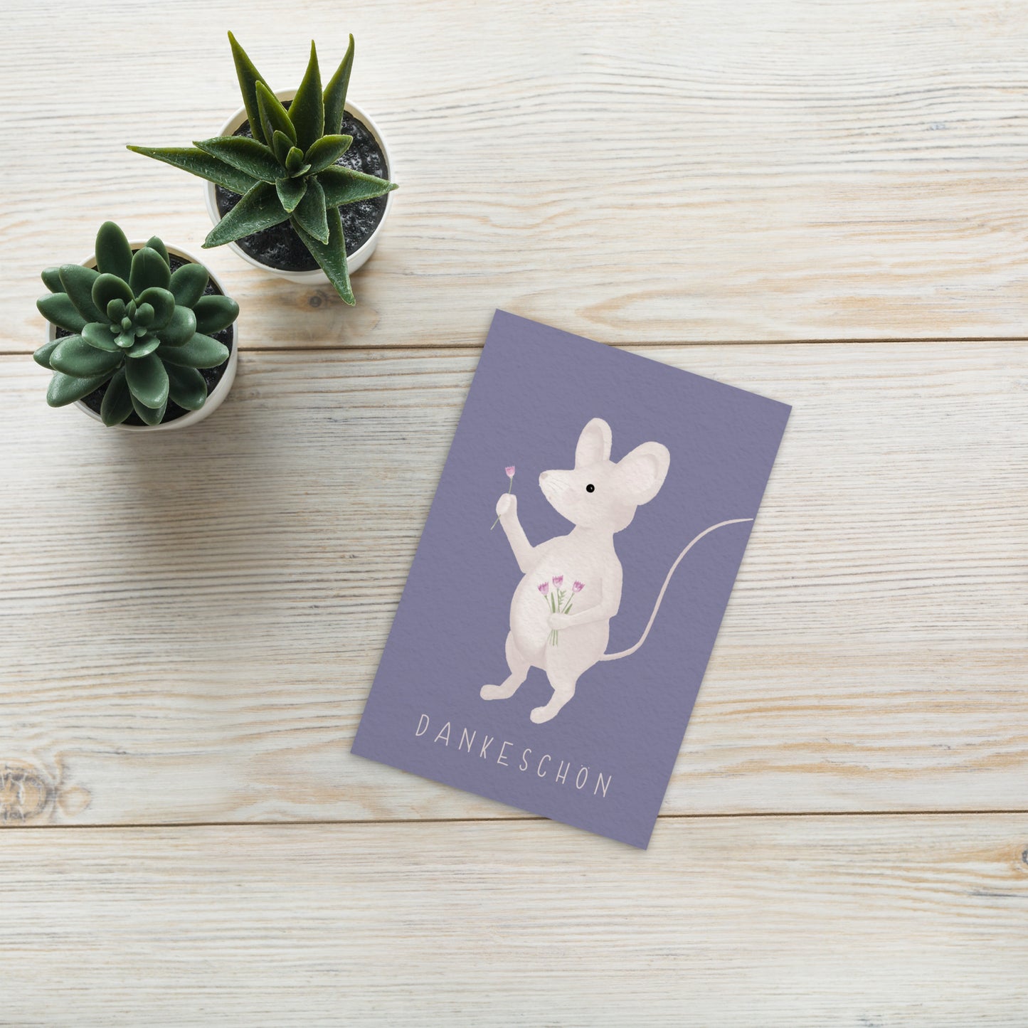 Postkarte „Dankeschön, kleine Maus“