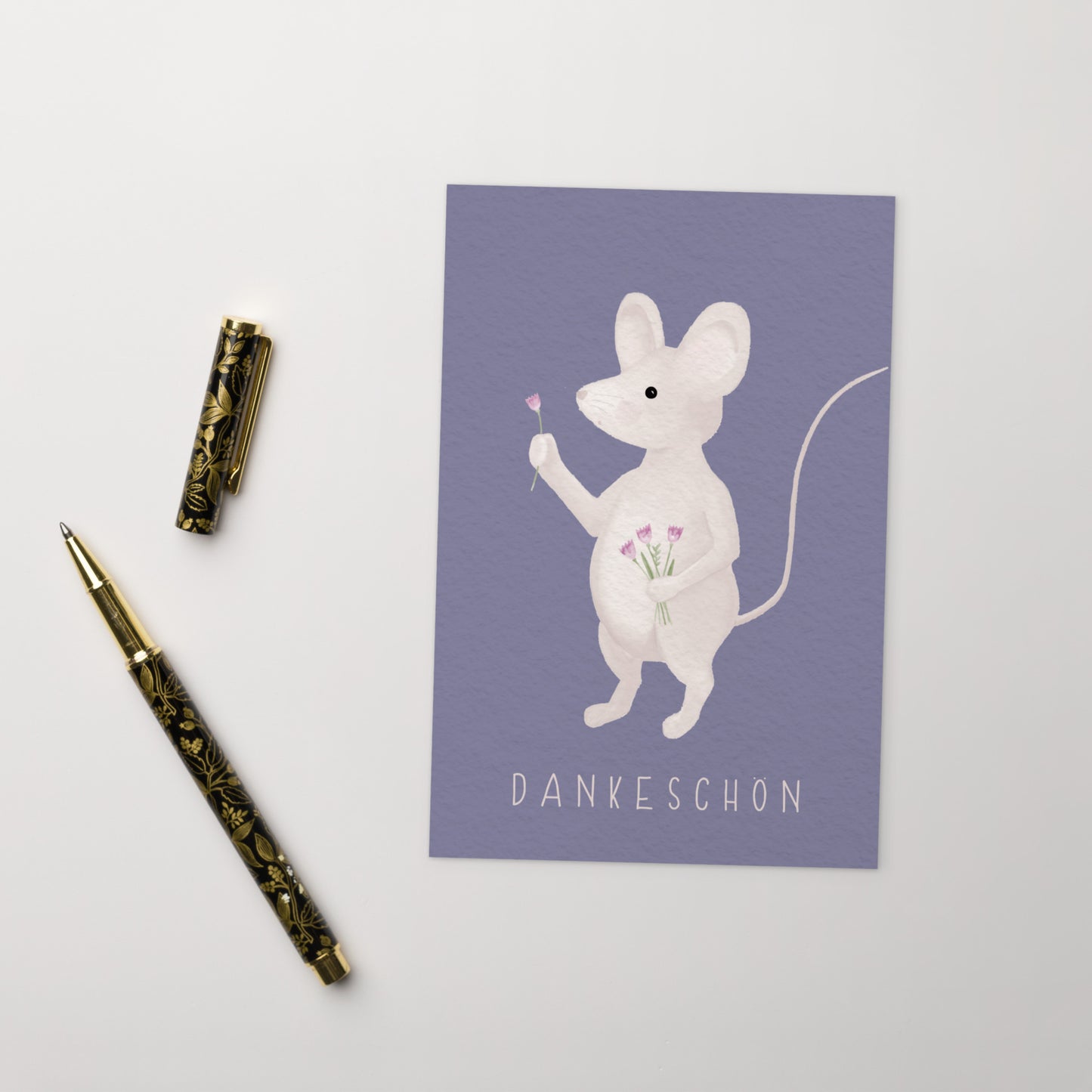 Postkarte „Dankeschön, kleine Maus“