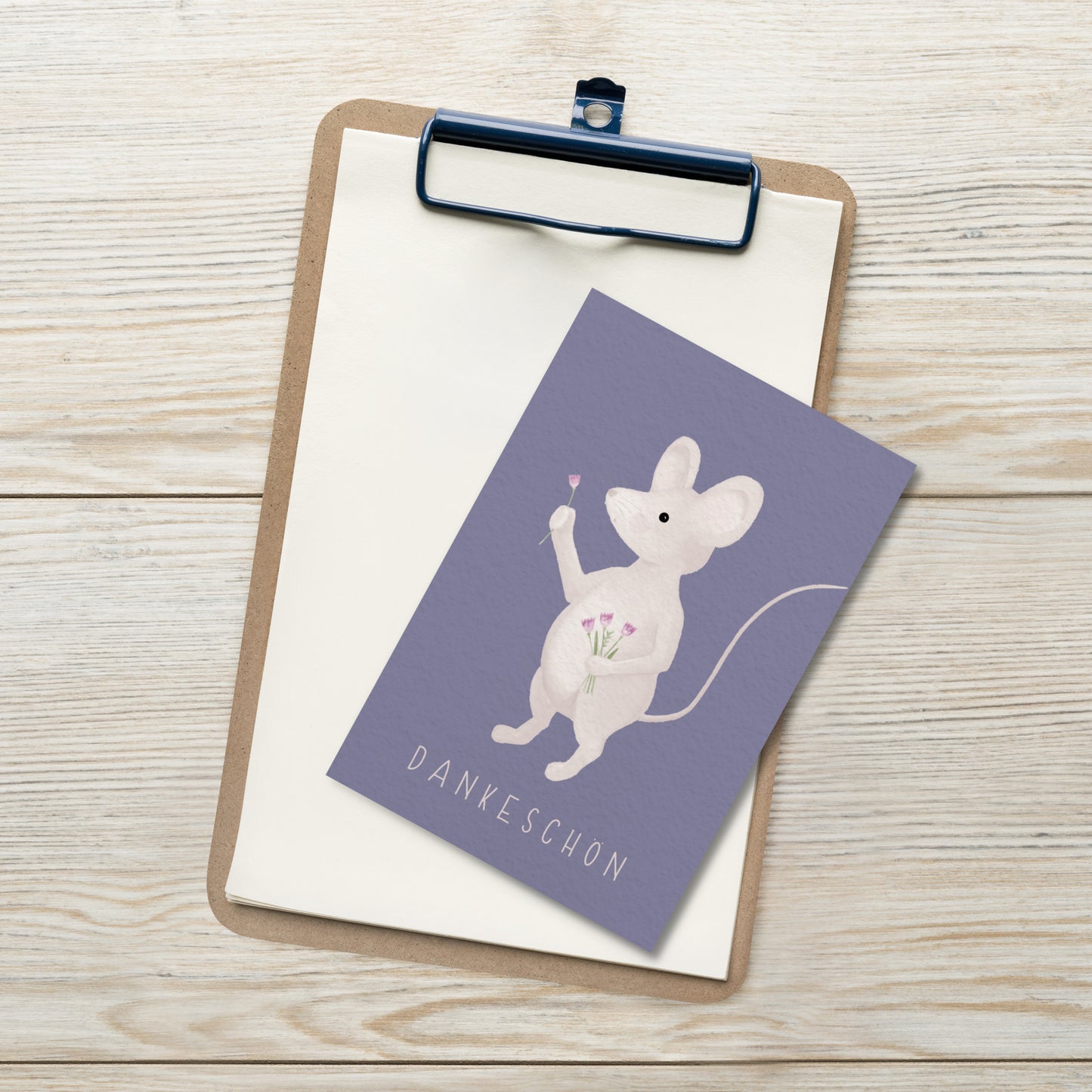 Postkarte „Dankeschön, kleine Maus“