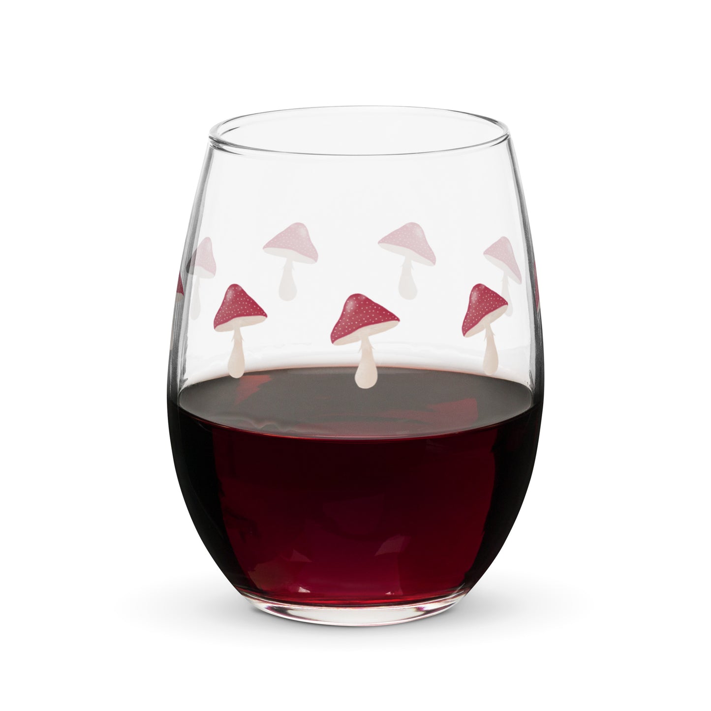 Elegantes Trinkglas mit zauberhaftem Glückspilzmuster