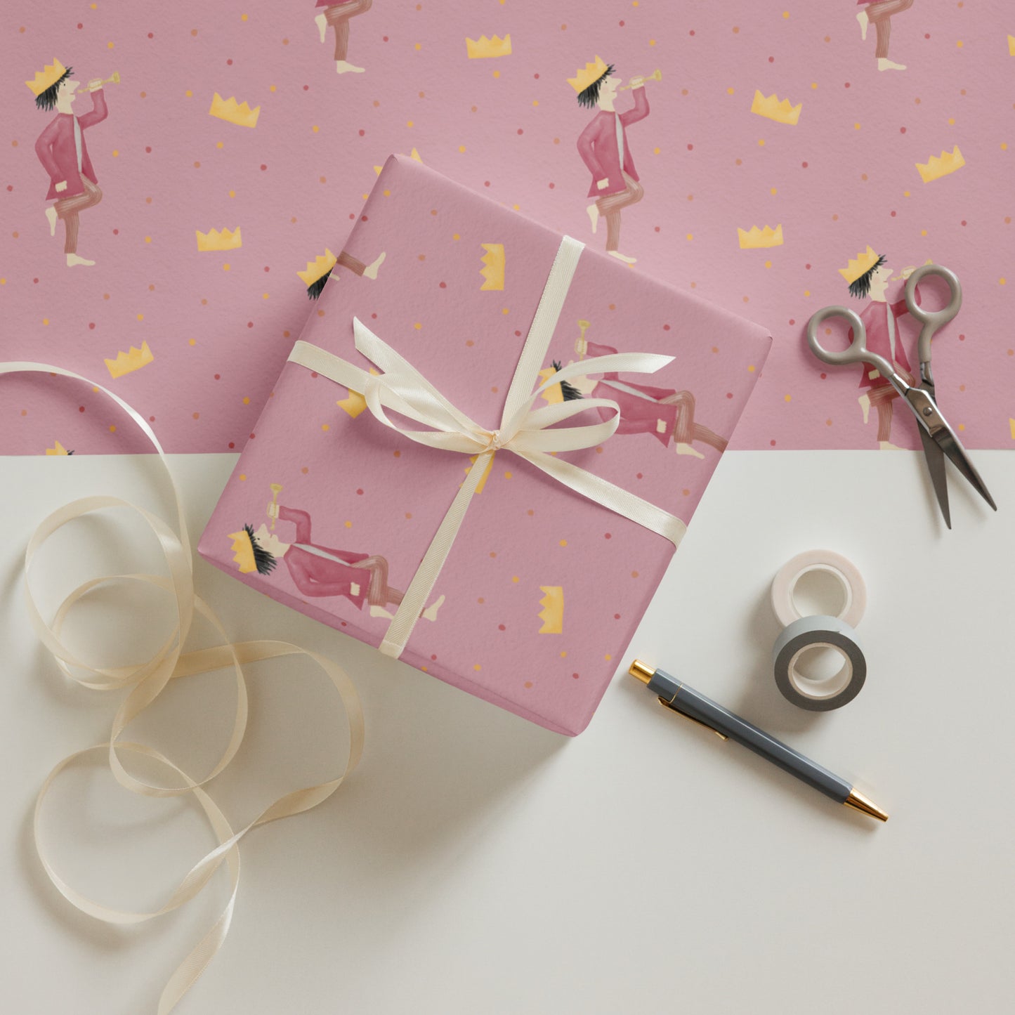Geschenkpapier 3 Bögen "Geburtstagskönig"