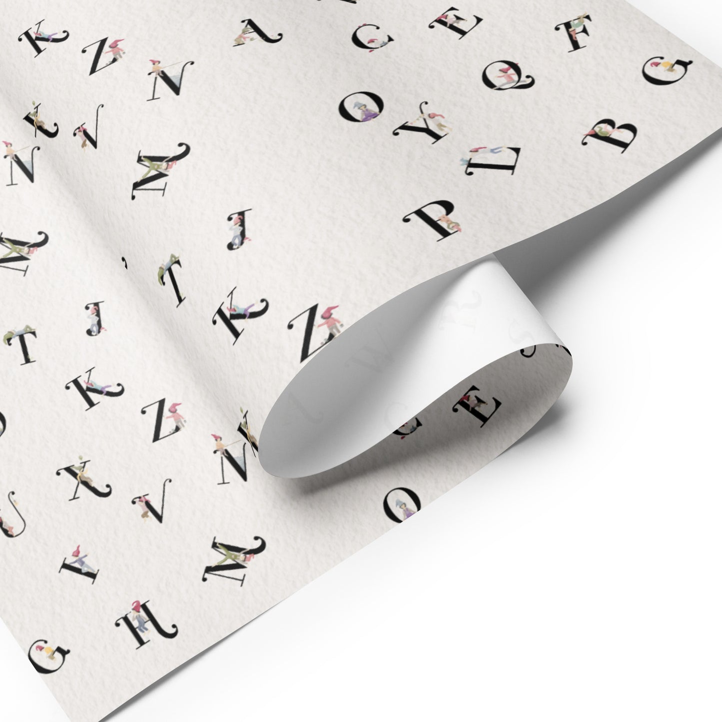 Geschenkpapier 3 Bögen "Zwergenalphabet"