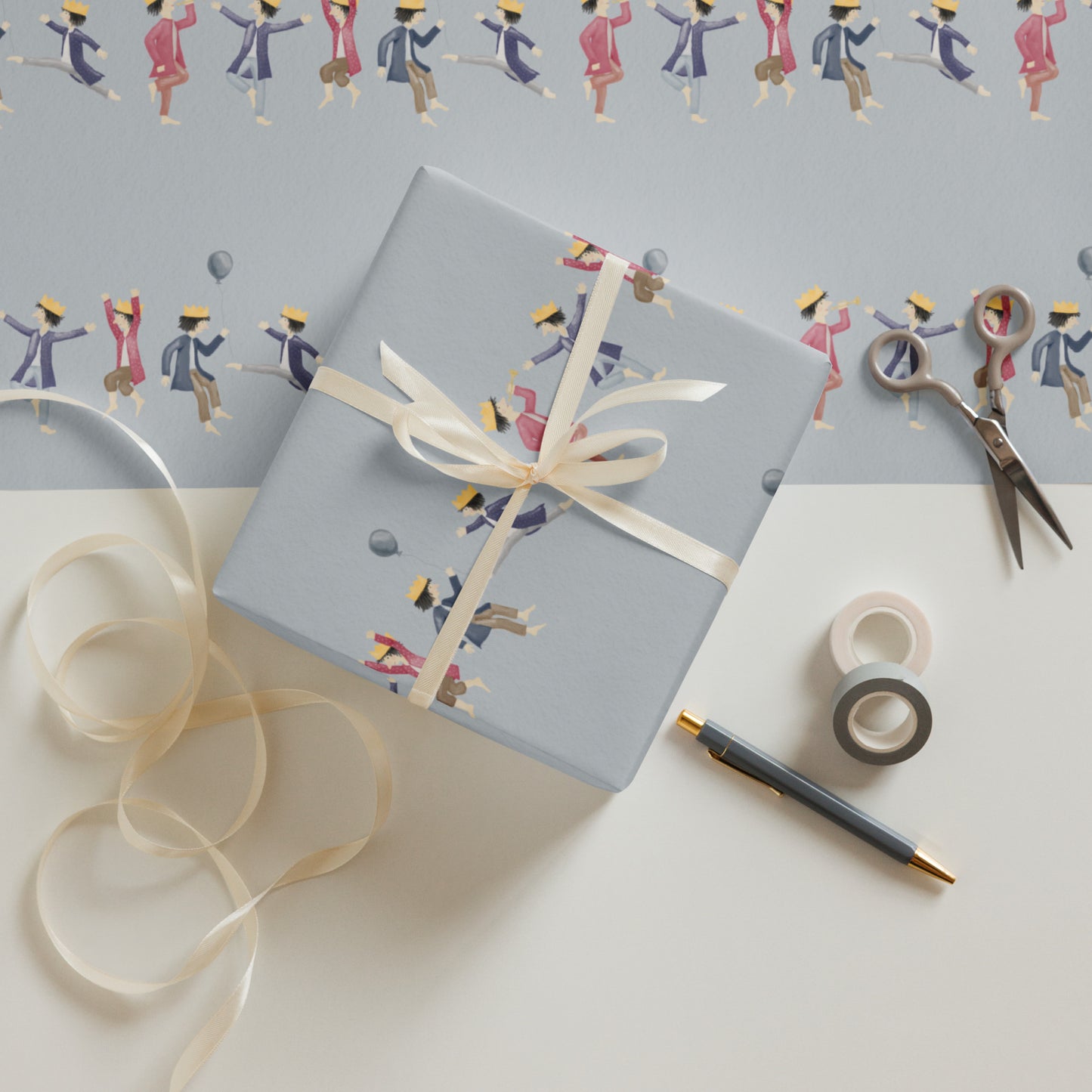Geschenkpapier 3 Bögen "Geburtstagskönig"