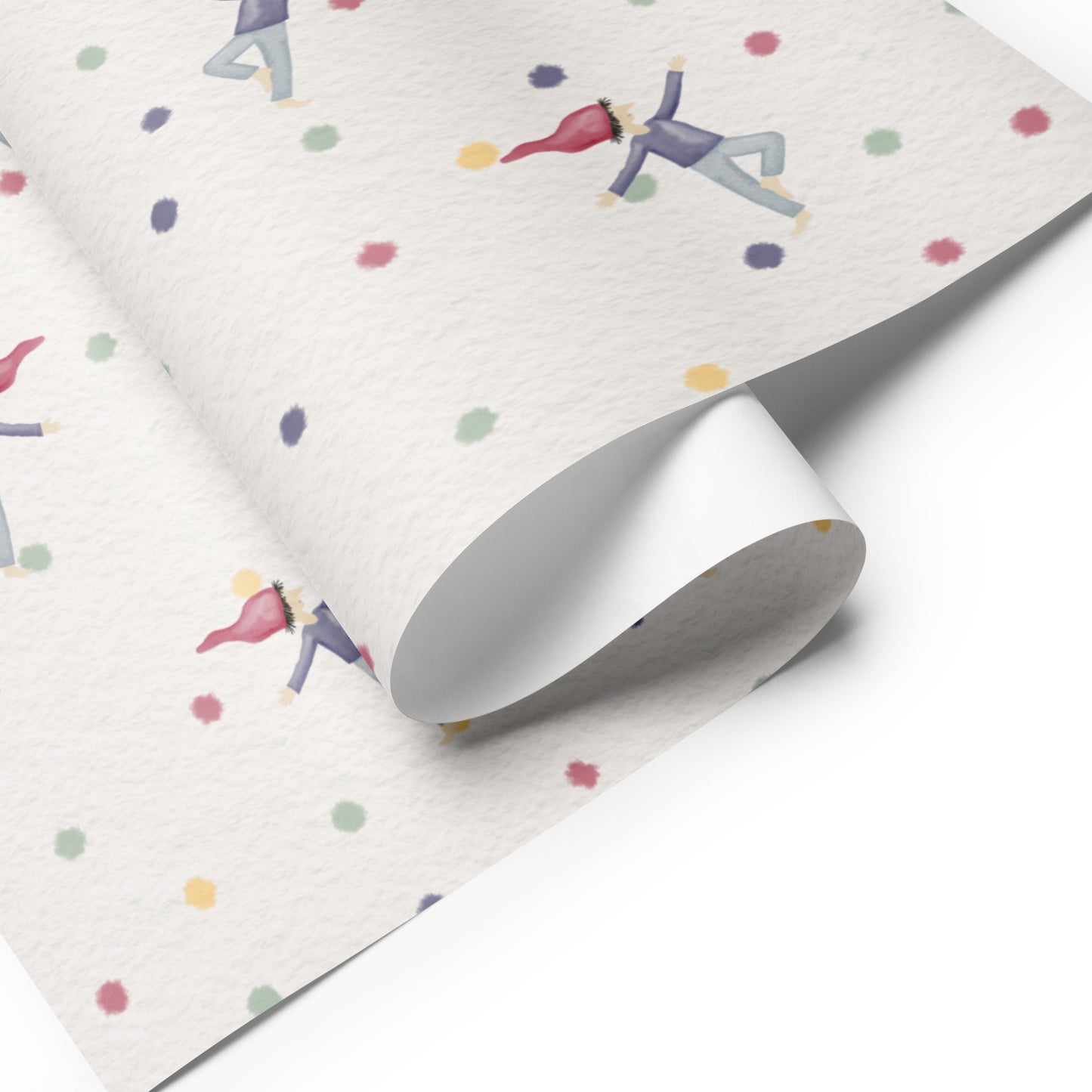 Geschenkpapier 3 Bögen "Punkte & Zwerge"